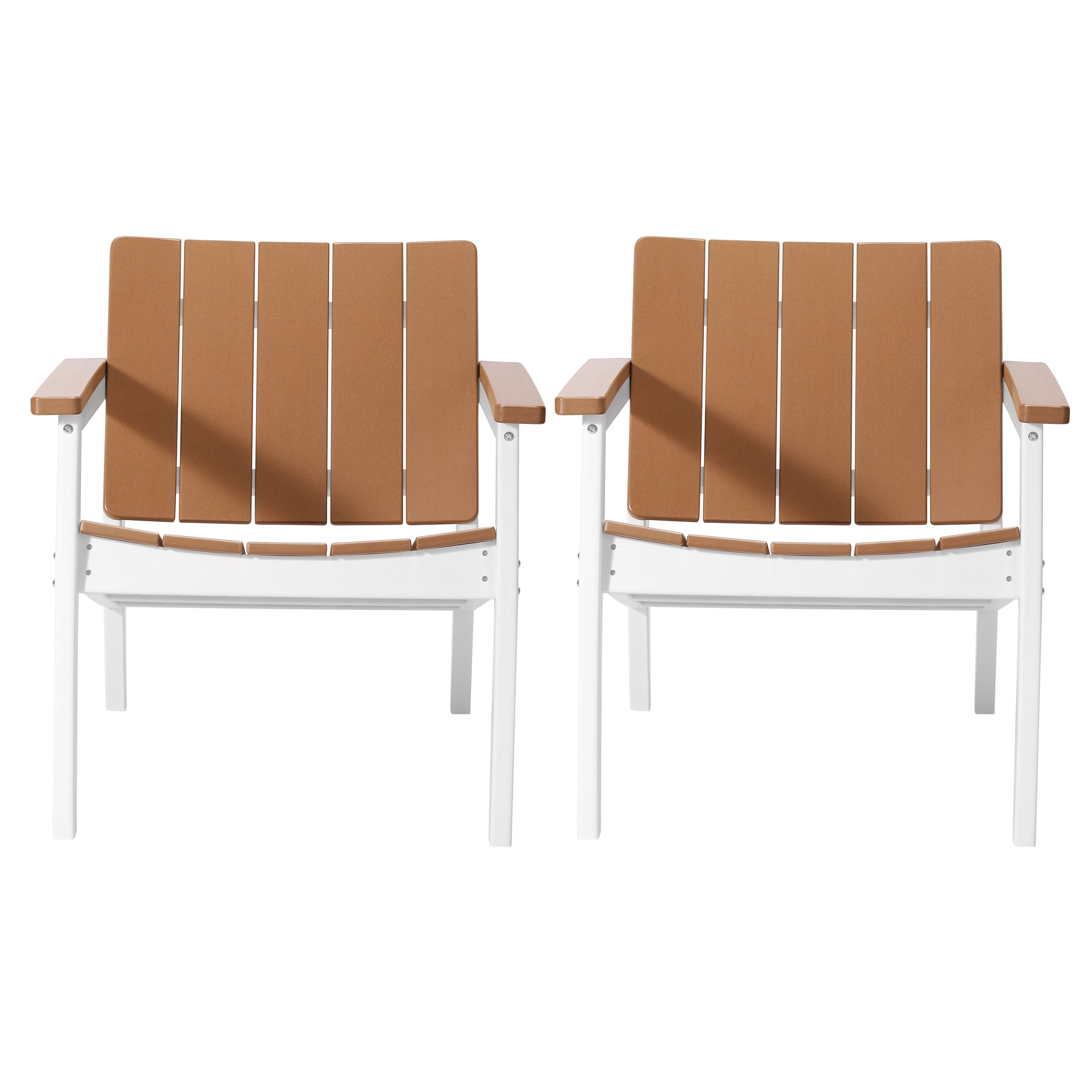 Seaside Outdoor HDPE Modern Patio Club Armchairs (Set of 2)