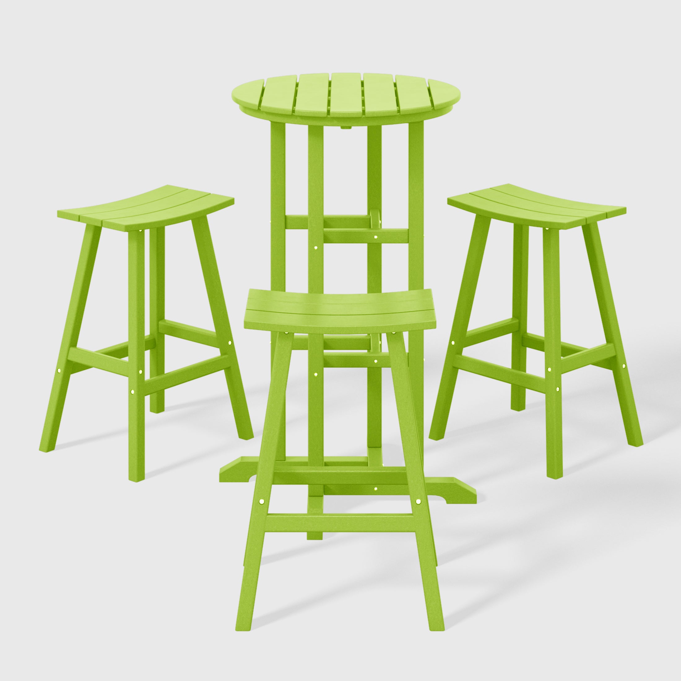 Paradise Outdoor Patio Bar Height Table and Bar Stool 4-Piece Dining Set