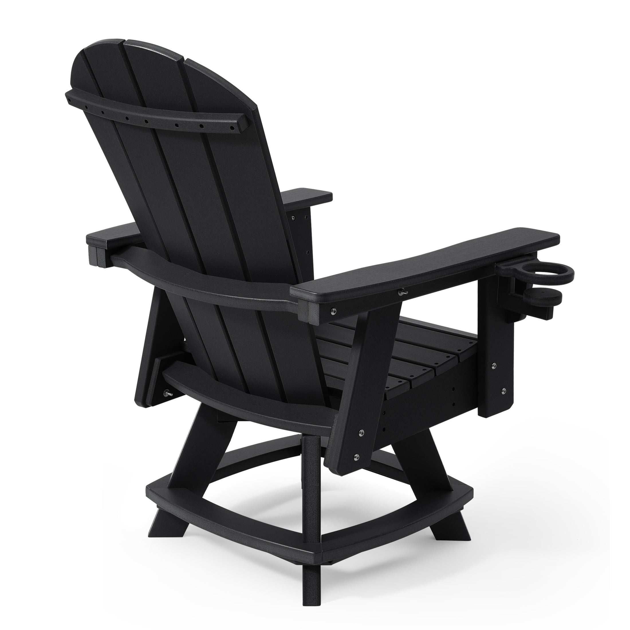 Paradise Outdoor HDPE Swivel Adirondack Patio Dining Chair With Cup Holder