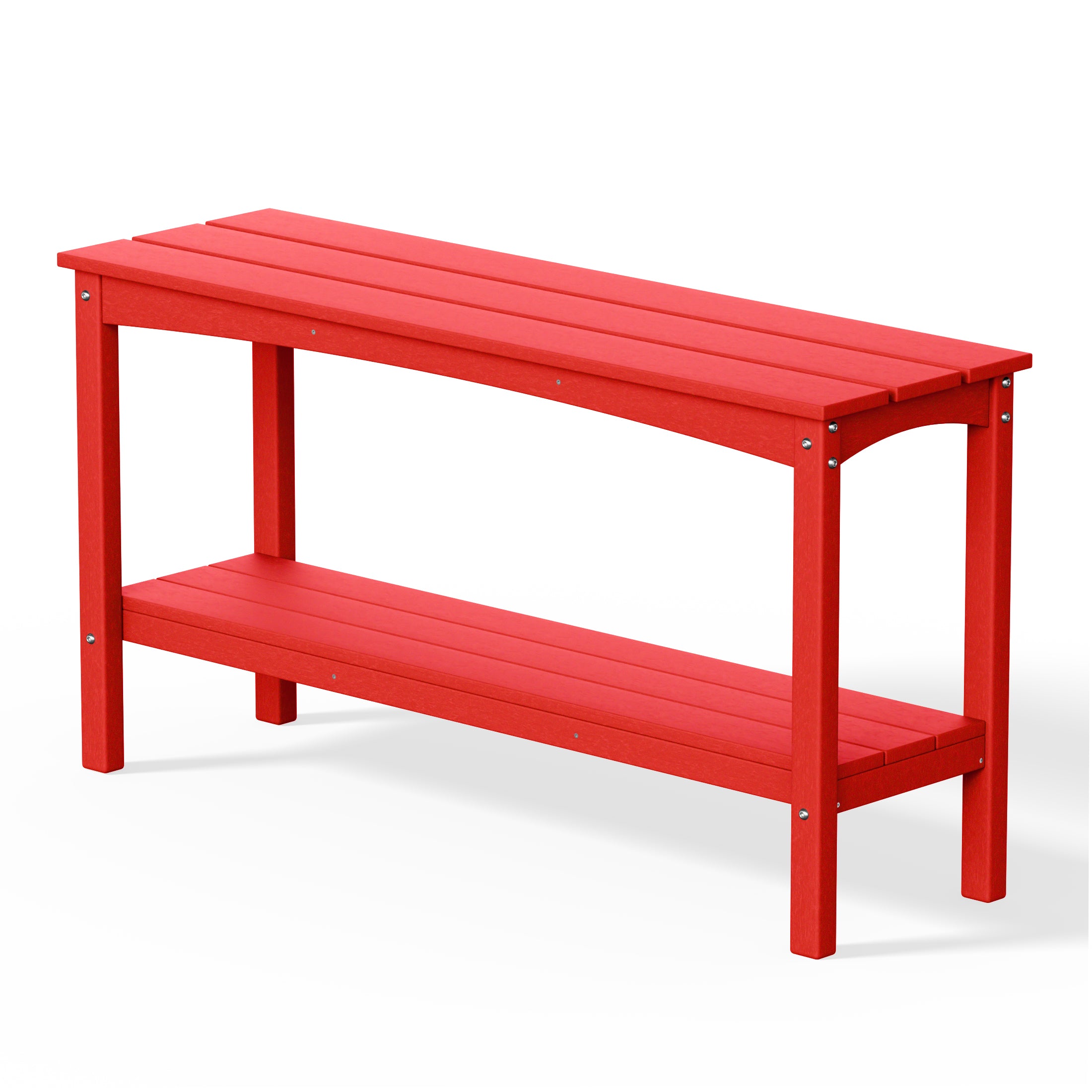 Paradise 55" Outdoor Patio HDPE Adirondack 2-Tier Shelf Console Table