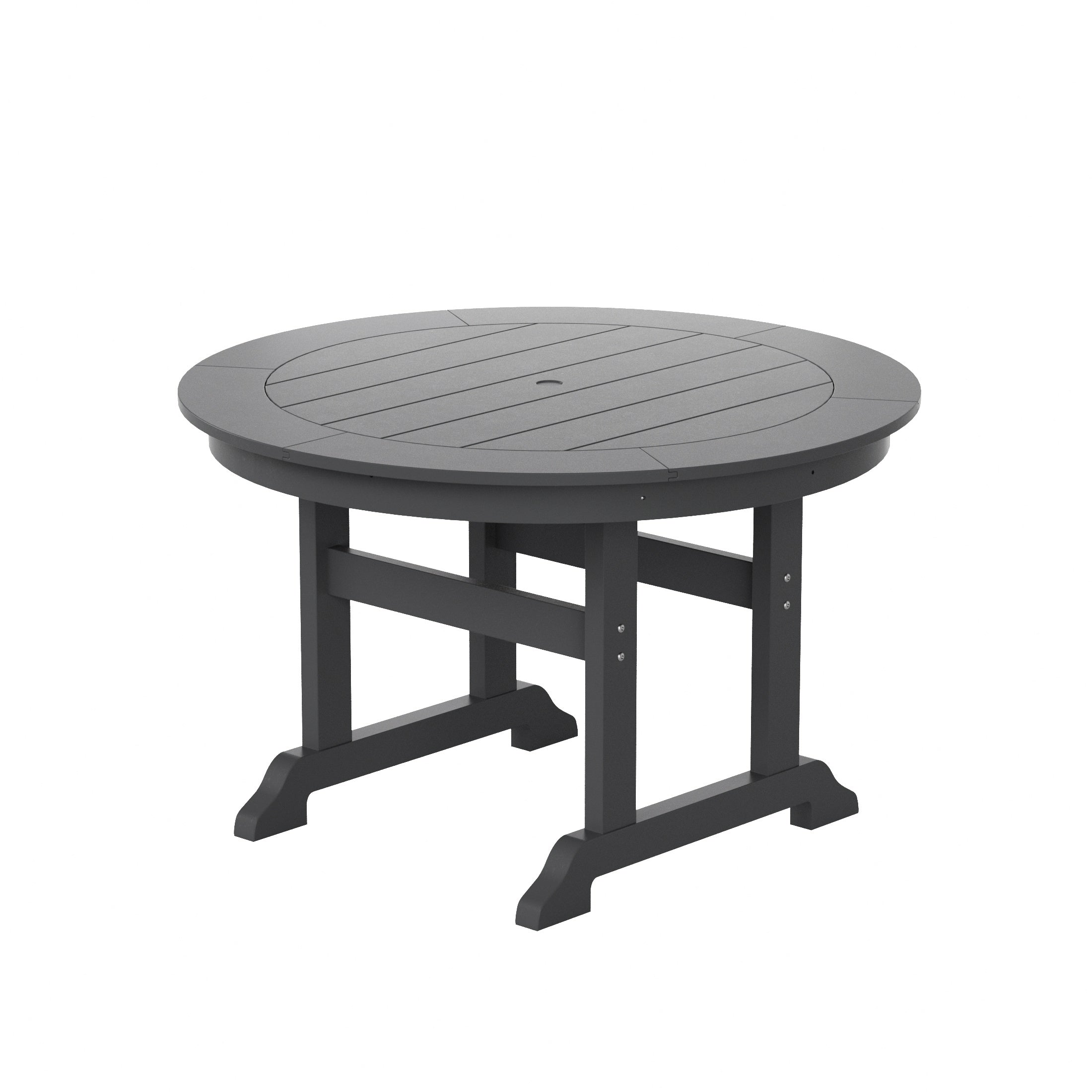 Paradise 5-Piece HDPE Round Patio Dining Table Set with Foldable Chairs