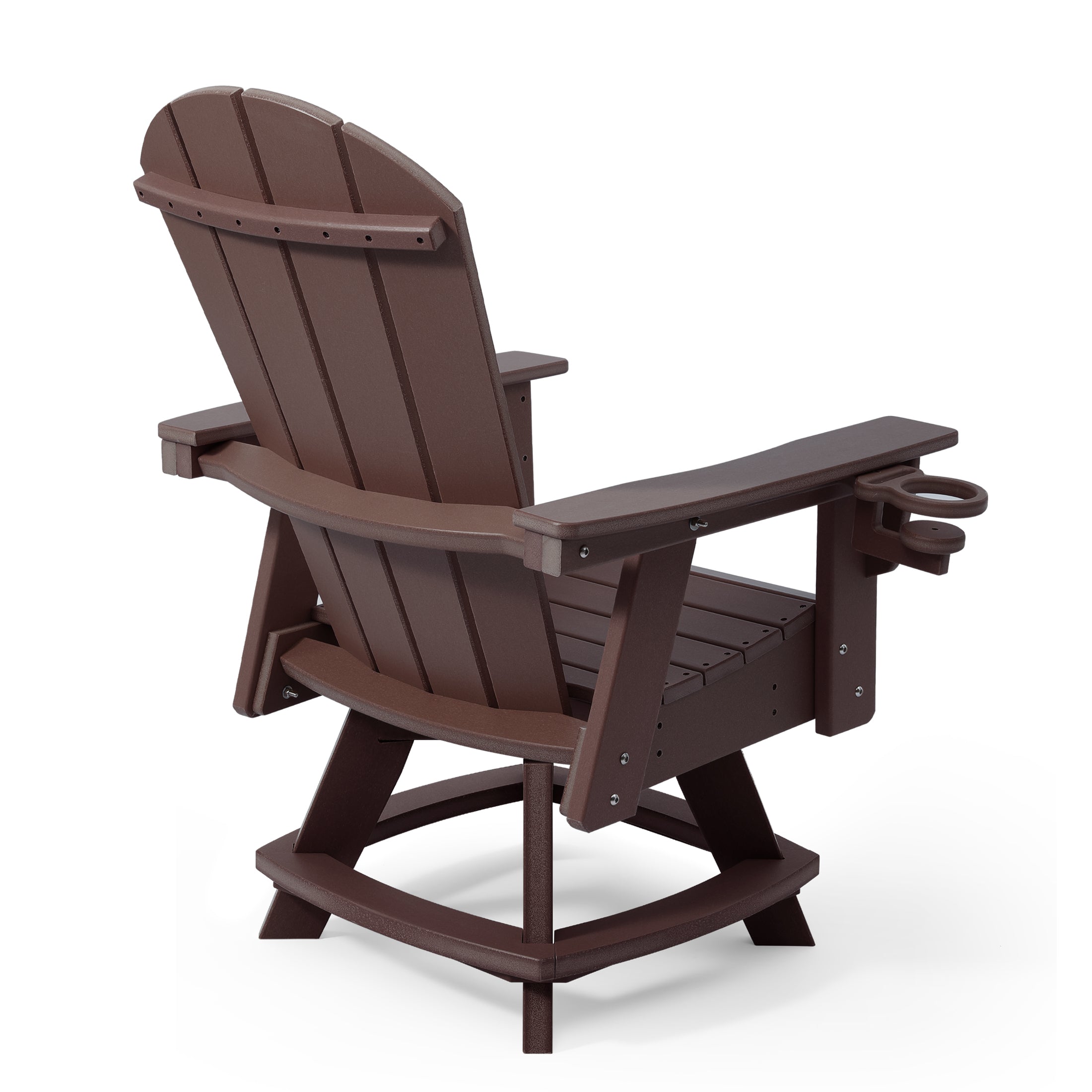 Paradise Outdoor HDPE Swivel Adirondack Patio Dining Chair With Cup Holder