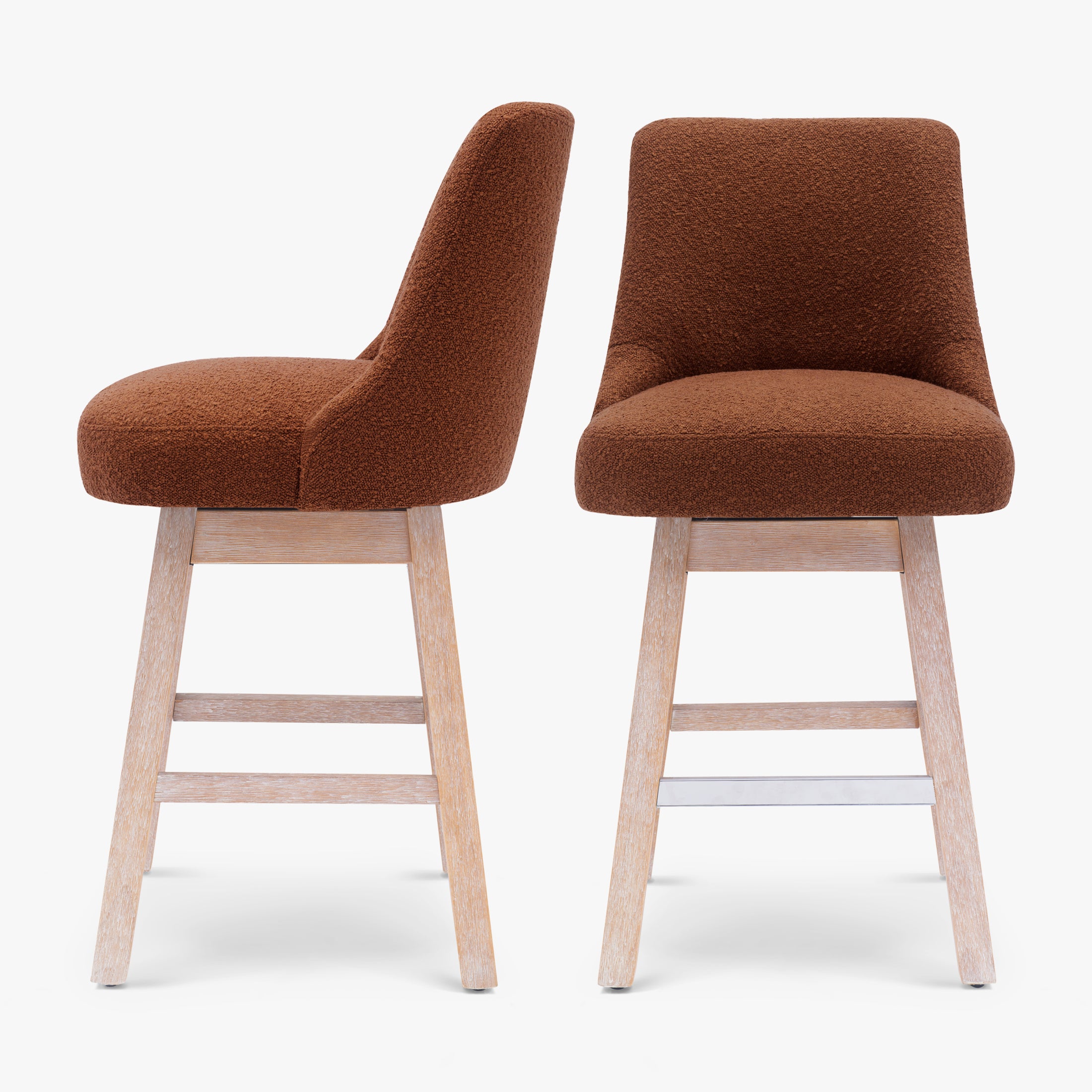 Amélie 26" Upholstered Swivel Counter Height Bar Stools (Set of 2)