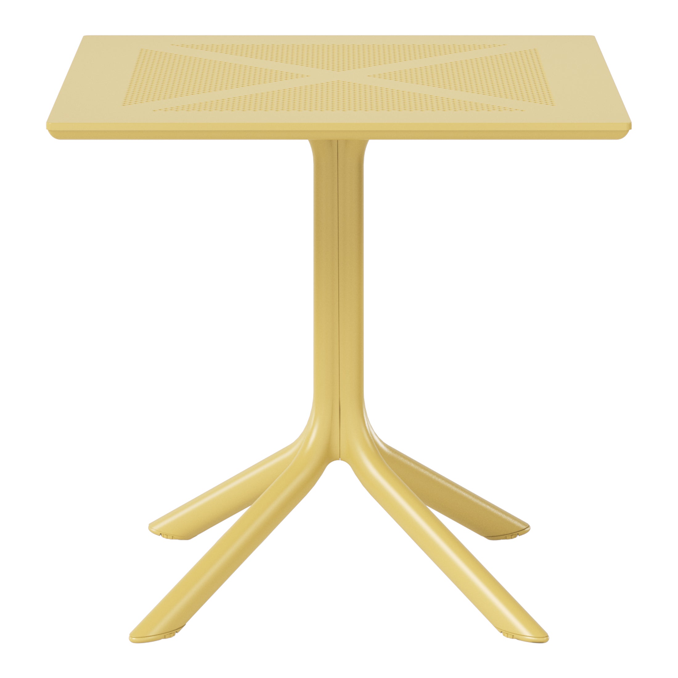 Sunshine 31.5" Square Plastic Outdoor Patio Dining Table for 4