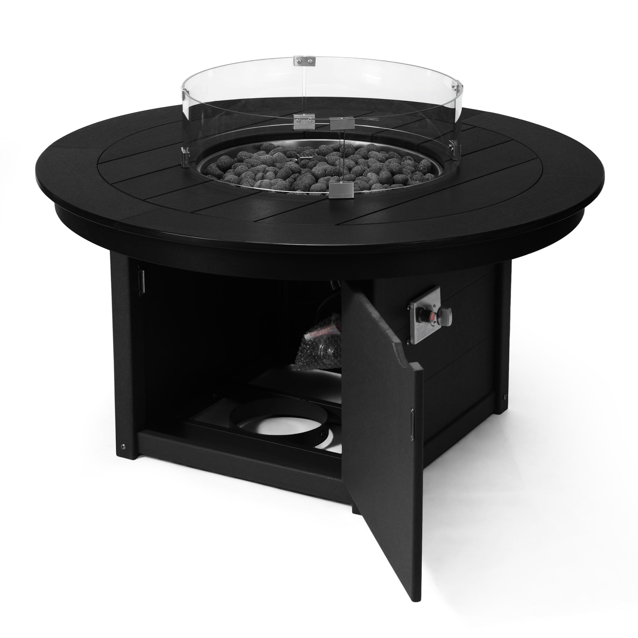 Sol 47" Modern Outdoor 55,000 BTU Patio Propane Round Fire Pit Table