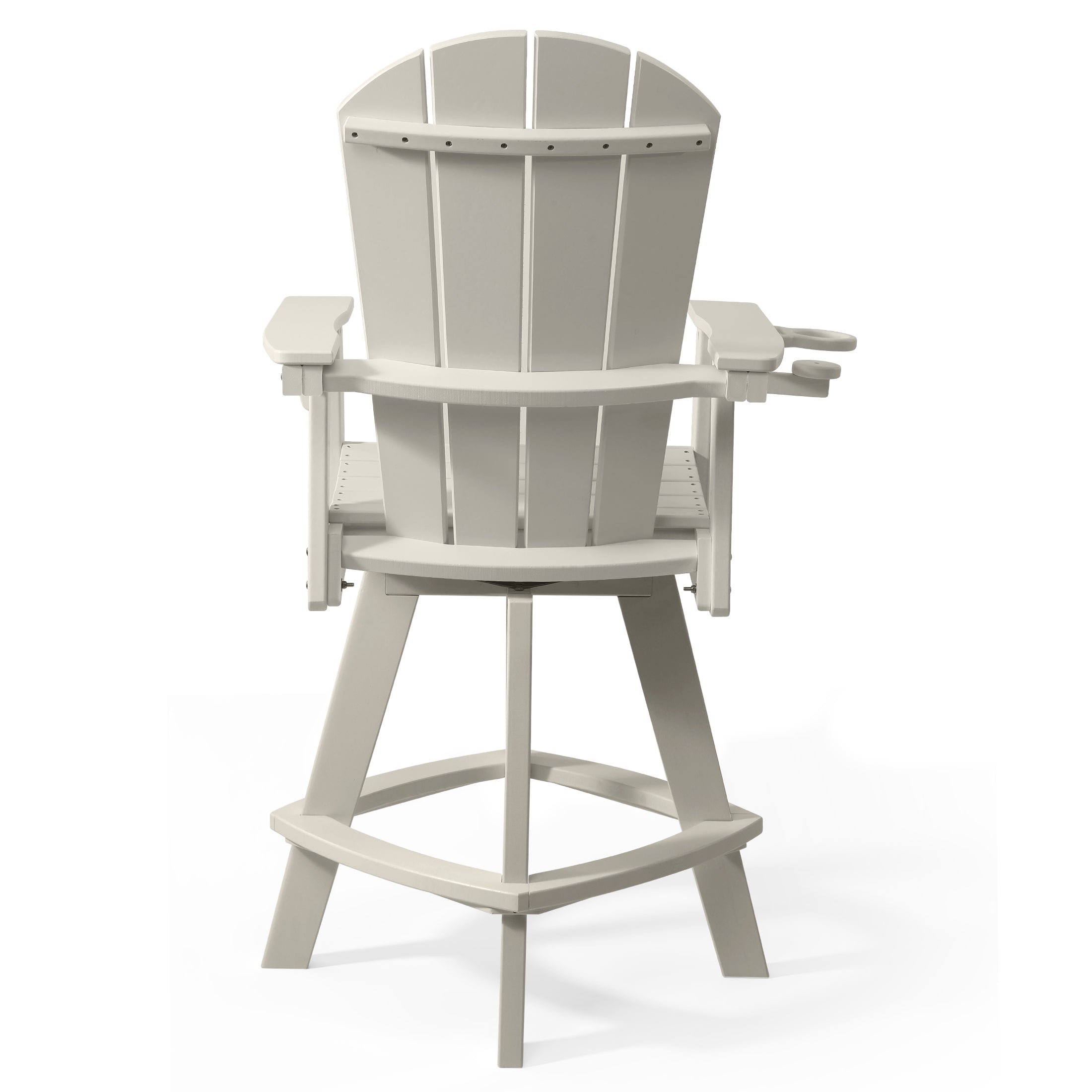 Paradise Outdoor HDPE Swivel Adirondack Bar Height Chair With Cup Holder