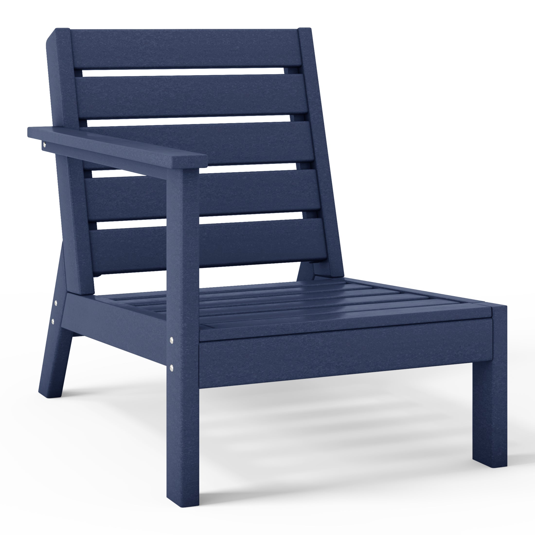 Portsmouth Outdoor Patio HDPE Left Arm Sectional Corner Club Chair with Patio Cushions