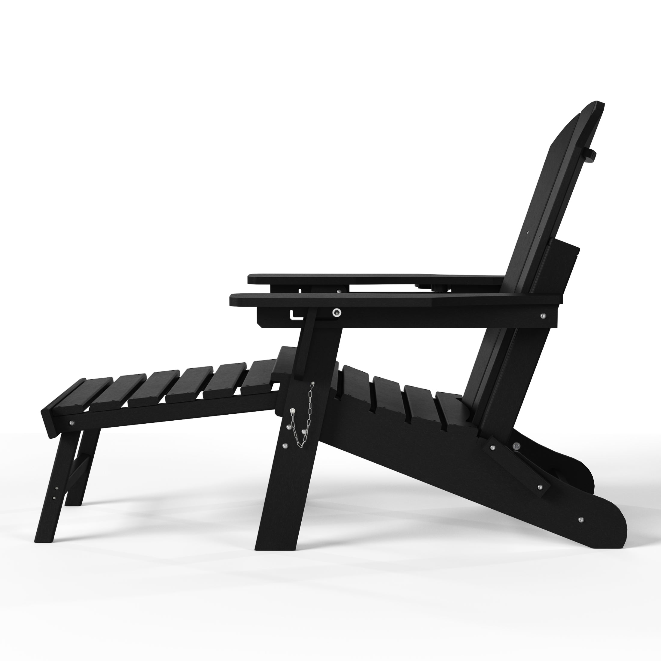 Paradise Folding Adjustable Adirondack Chair with Retractable Ottoman and Cup Holder