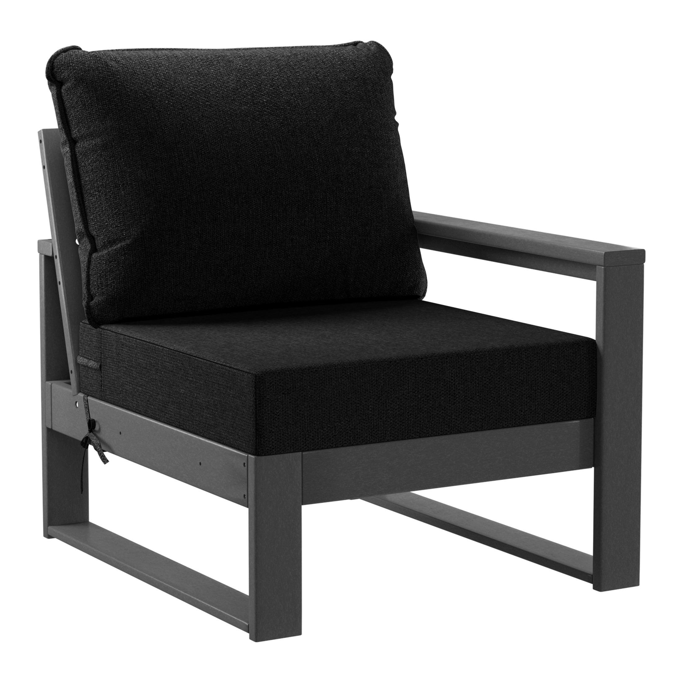 Rockaway Outdoor HDPE All-Weather Modern Patio Loveseat with Waterproof Cushions