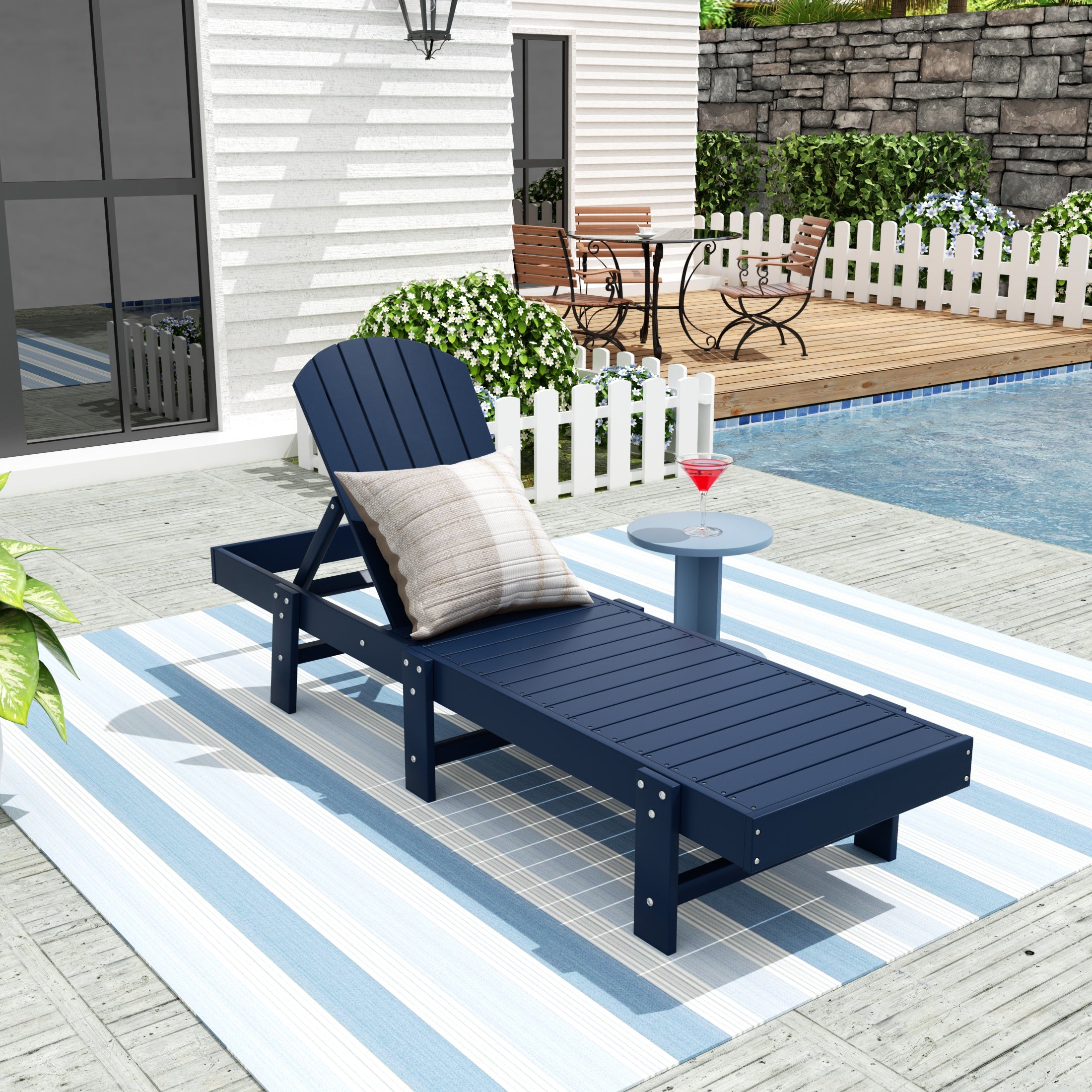 Portside Adirondack Poly Reclining Chaise Lounge