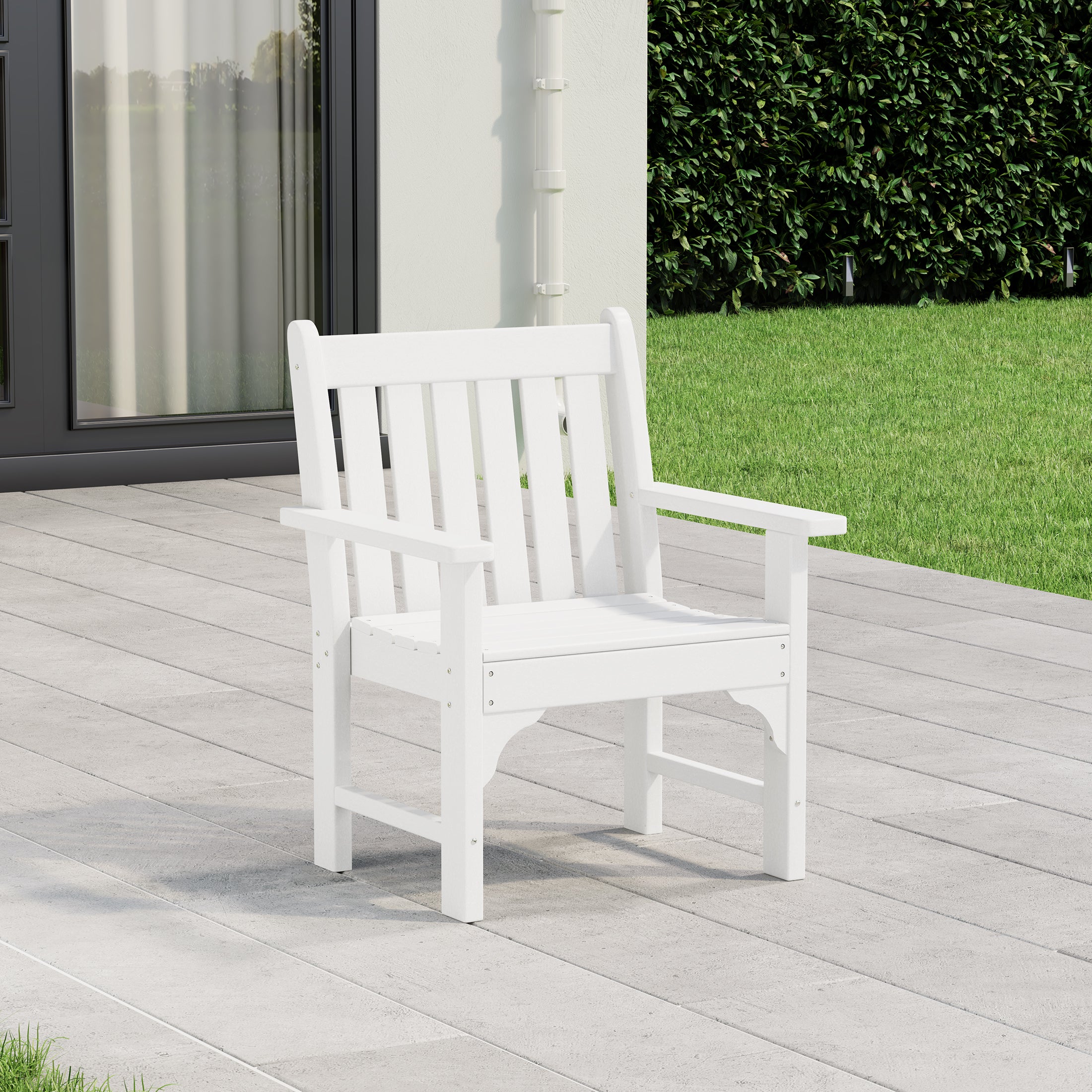 Paradise Outdoor Patio HDPE Adirondack Dining Arm Chair