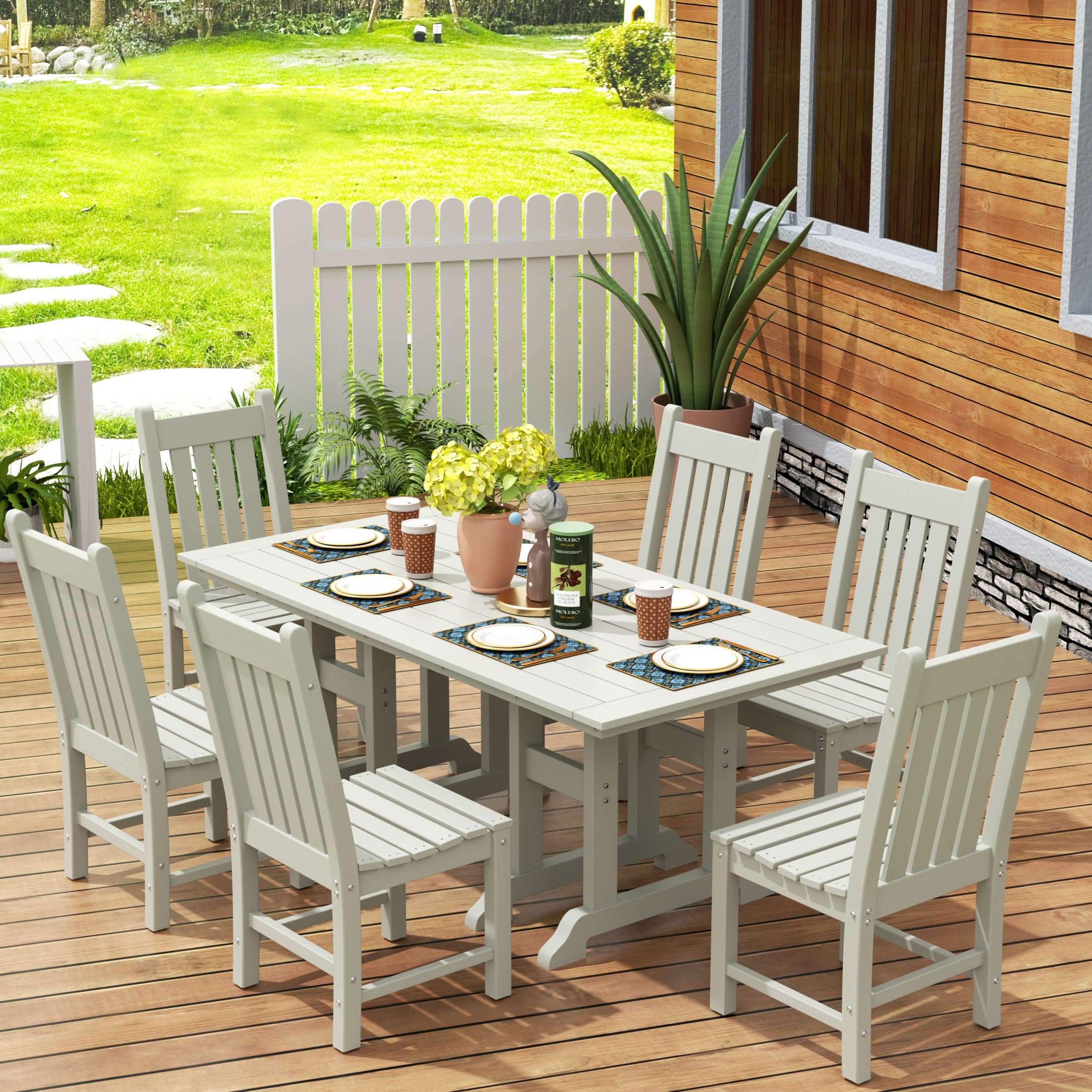 Paradise 7 Piece Outdoor Patio Dining Set Outdoor Table and Chair Set