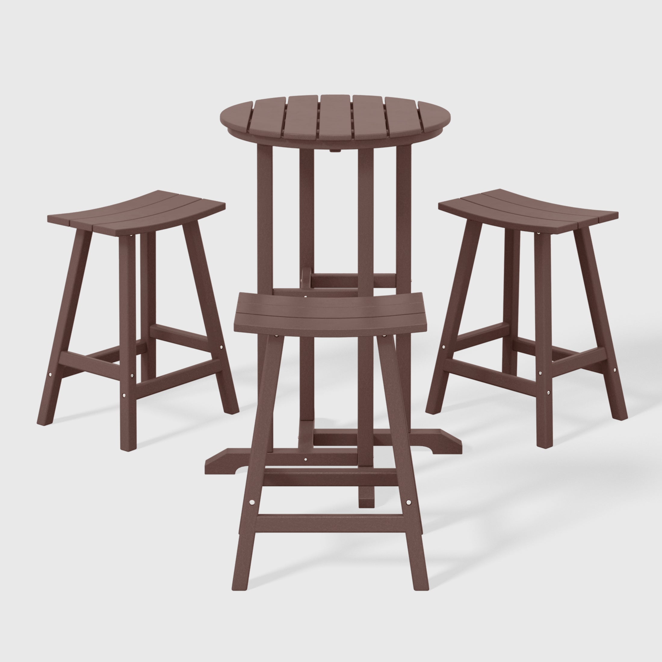 Paradise Outdoor Patio Counter Height Bar Stools Bistro Bar Table 4-Piece Set