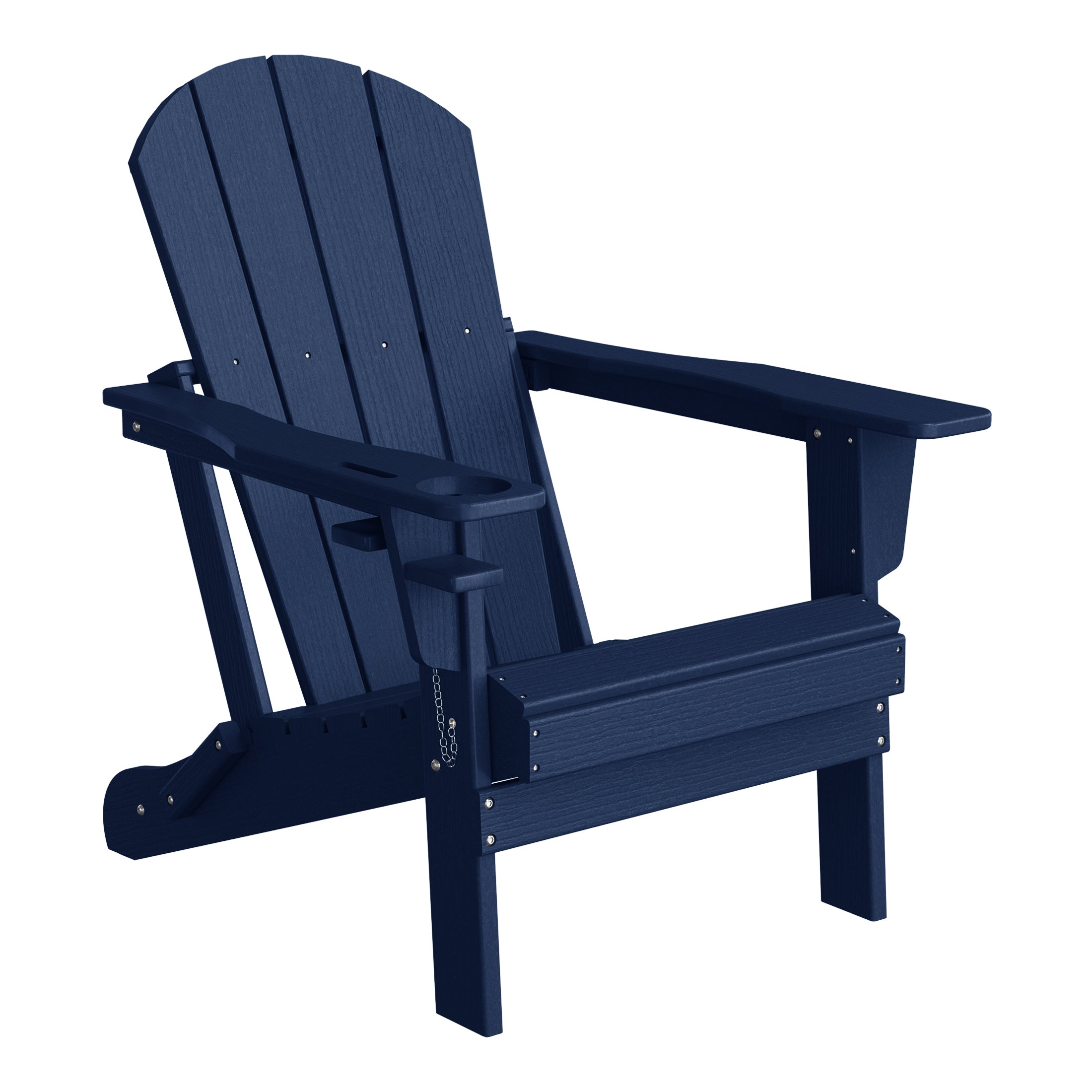 Rockport Outdoor Patio HDPE Resin Folding Adirondack Chairs With Cup Holder and Phone Holder (Set of Two)