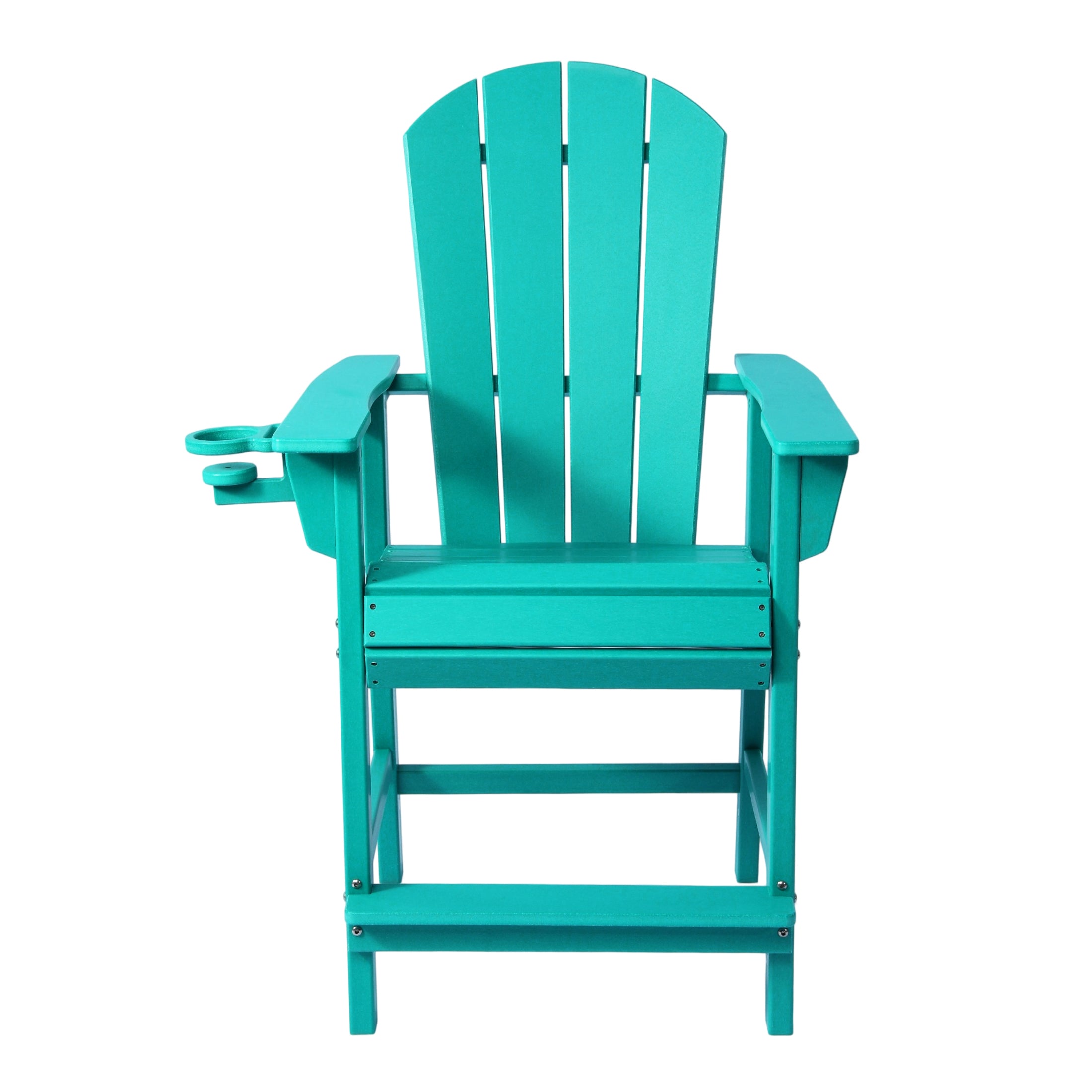Paradise Outdoor HDPE  Tall Adirondack Counter Height Bar Chair With Cup Holder