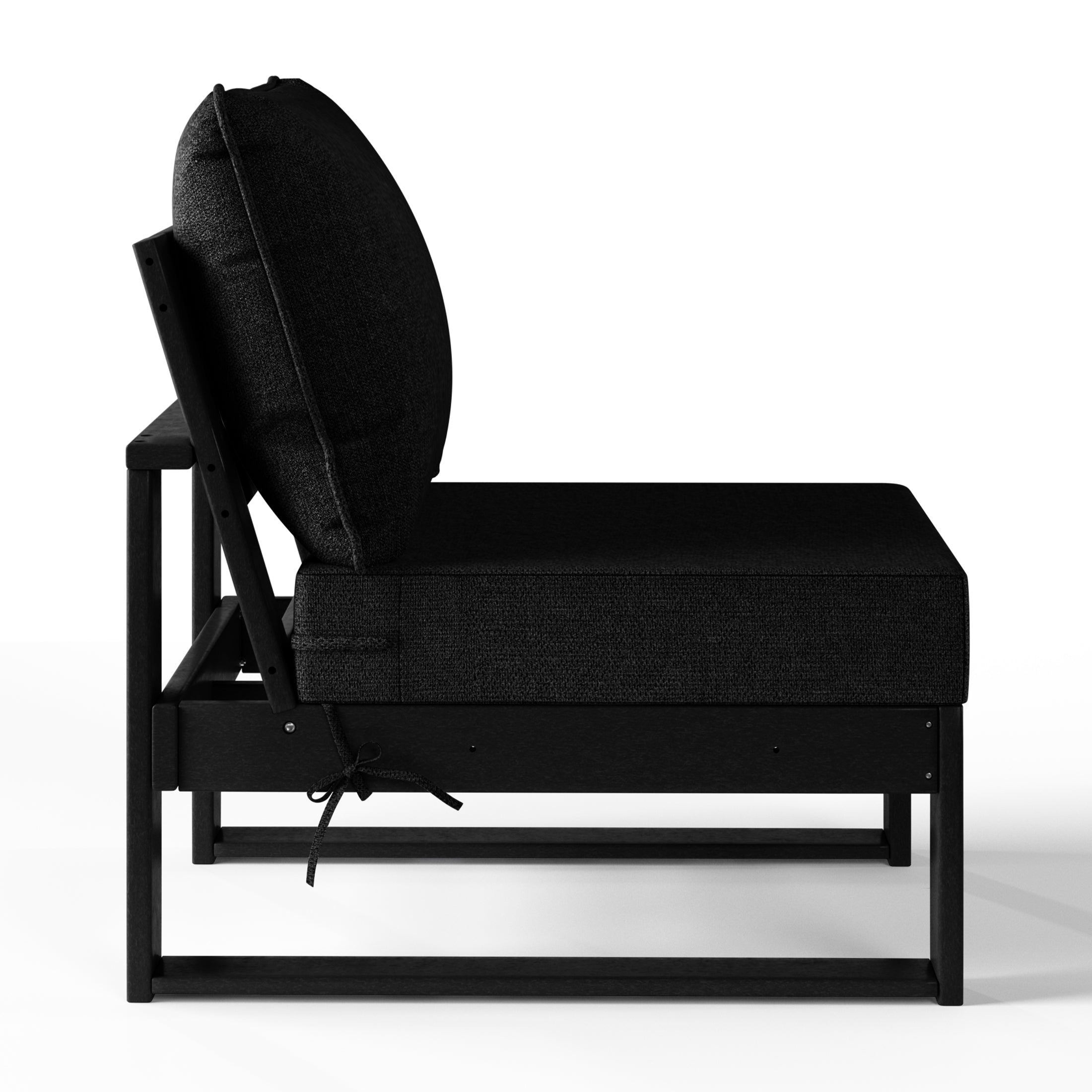 Rockaway Outdoor HDPE Sectional Armless Chair with Water-Proof Patio Cushions