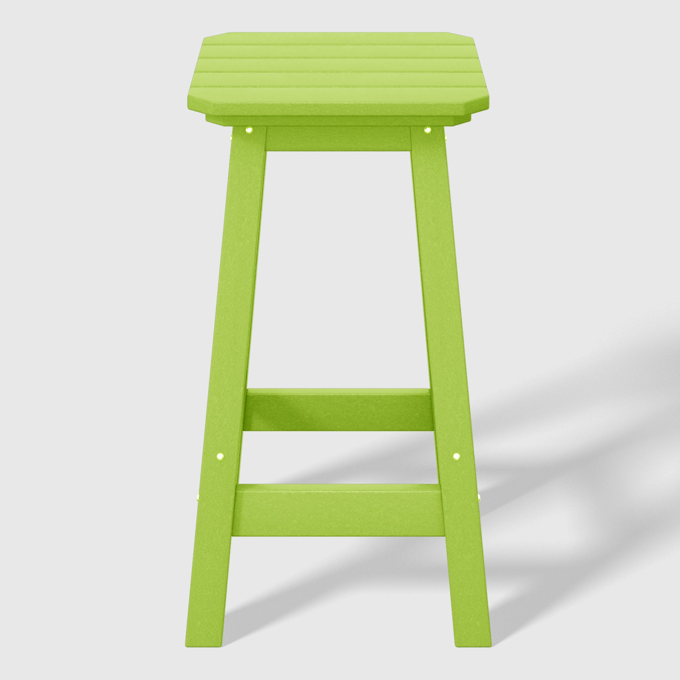 Paradise 24" HDPE Outdoor Patio Counter High Backless Square Bar Stools Set of 2