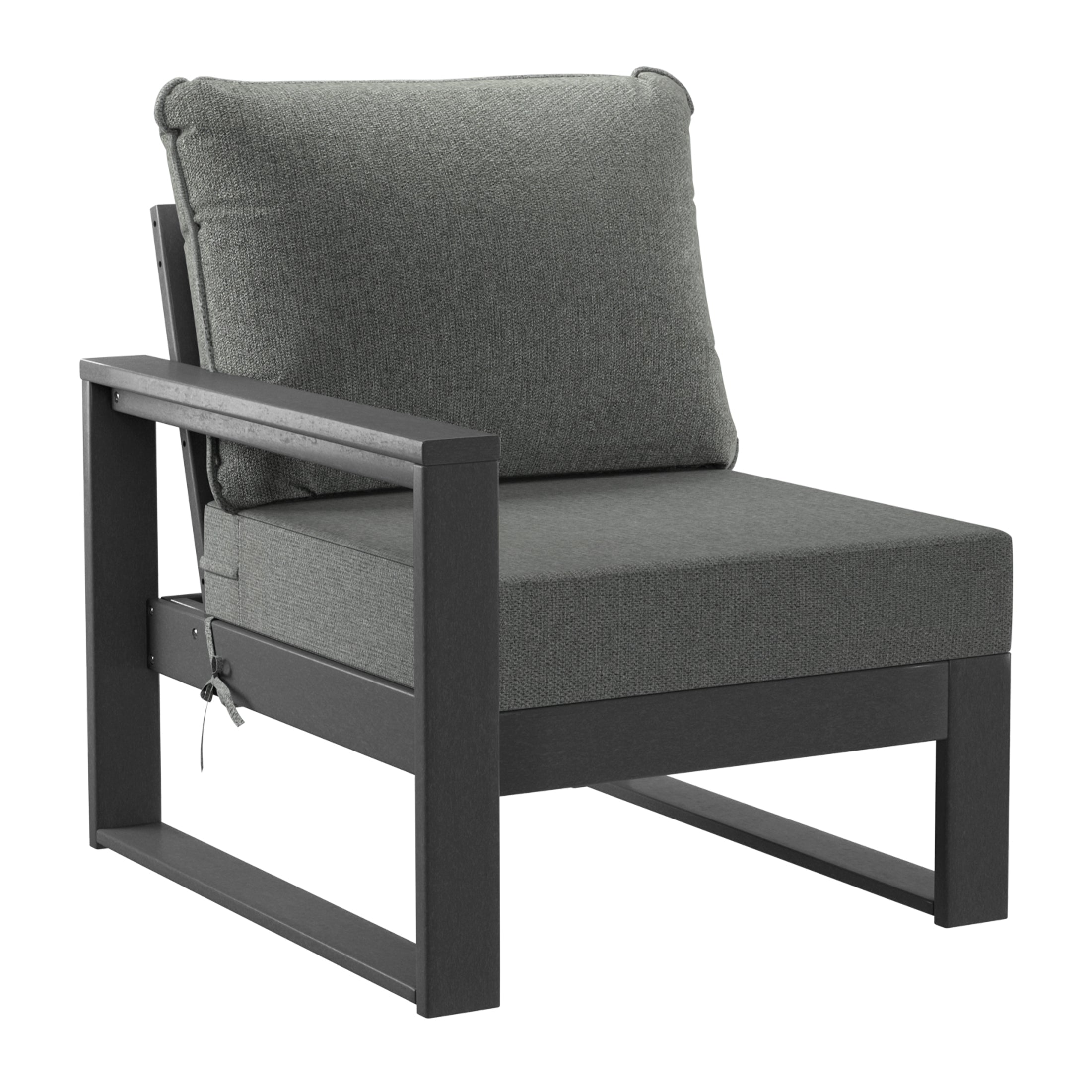 Rockaway Outdoor HDPE All-Weather Modern Deep Seating Patio Sofa with Waterproof Cushions