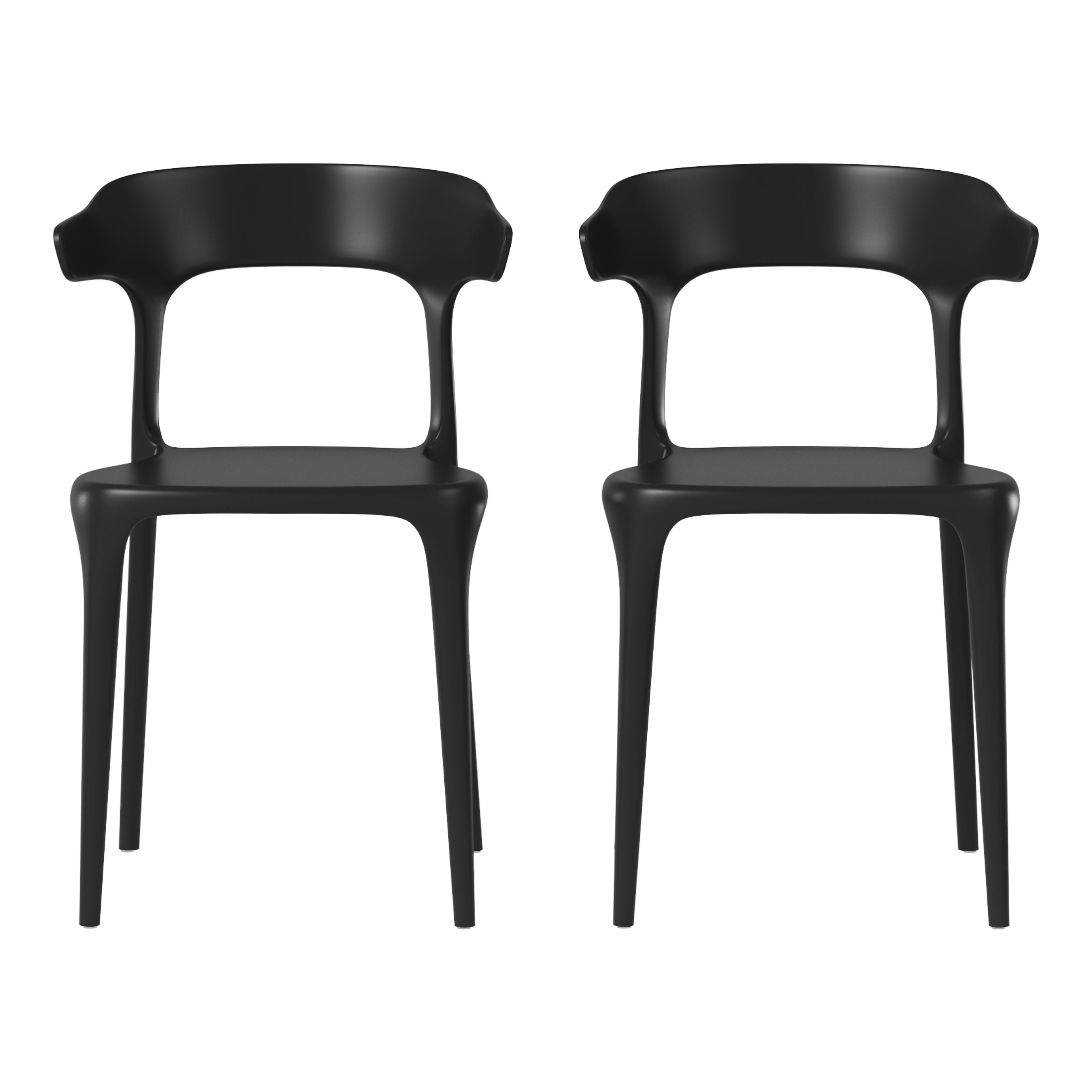 Sunshine Modern Stackable Resin Plastic Patio Dining Chair (Set of 2)