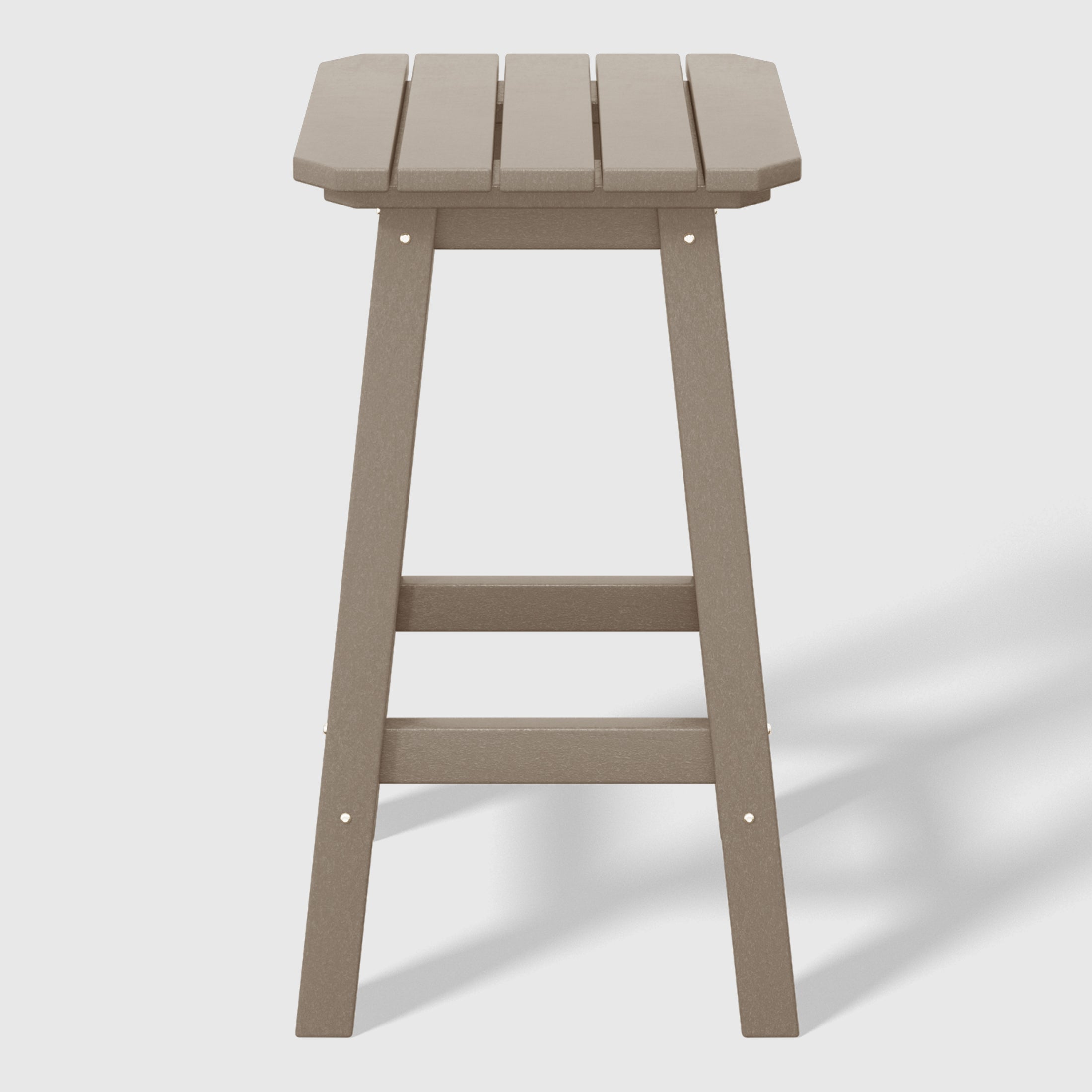 Paradise 24" HDPE Outdoor Patio Counter High Backless Square Bar Stools Set of Three