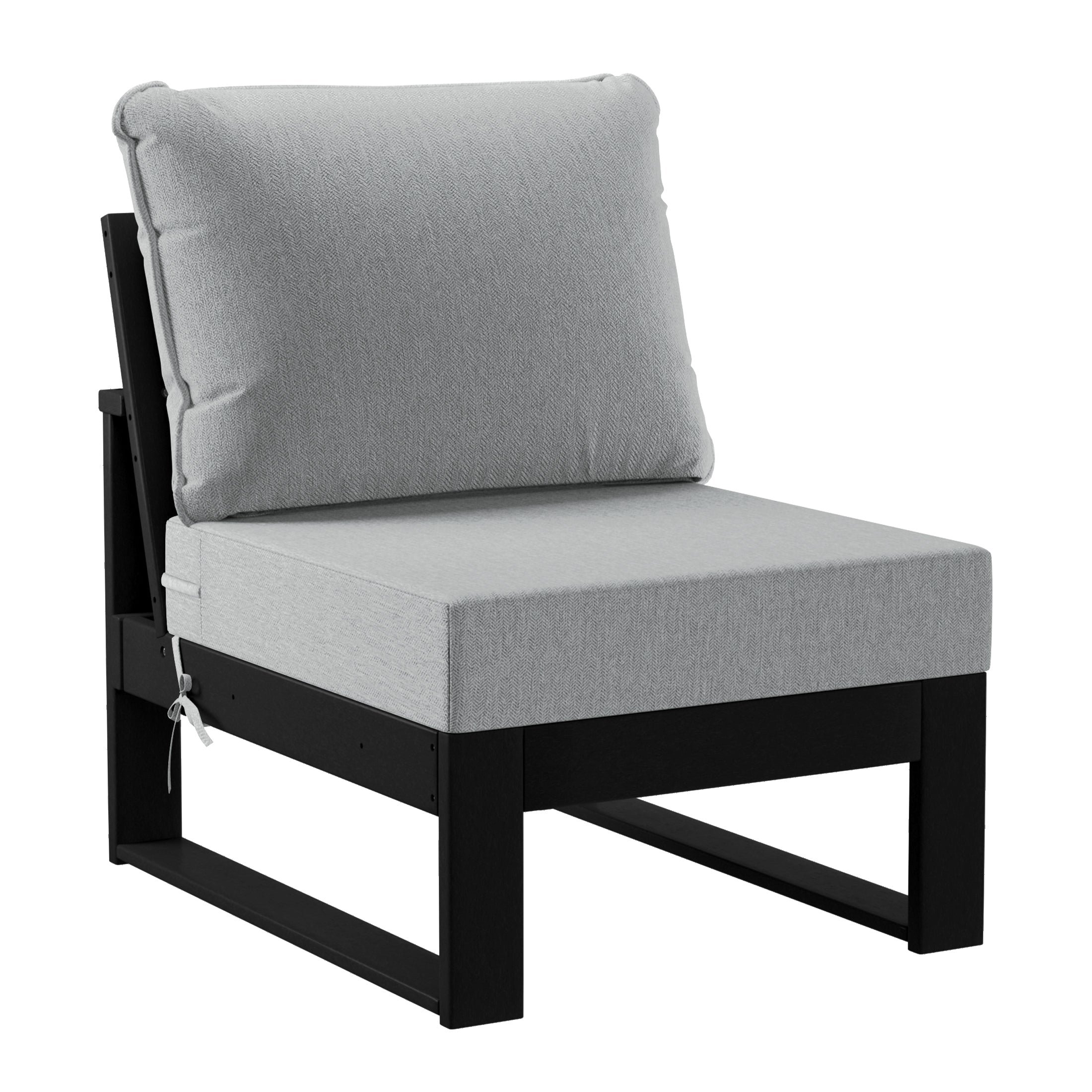 Rockaway Outdoor HDPE All-Weather Modern Deep Seating Patio Sofa with Waterproof Cushions