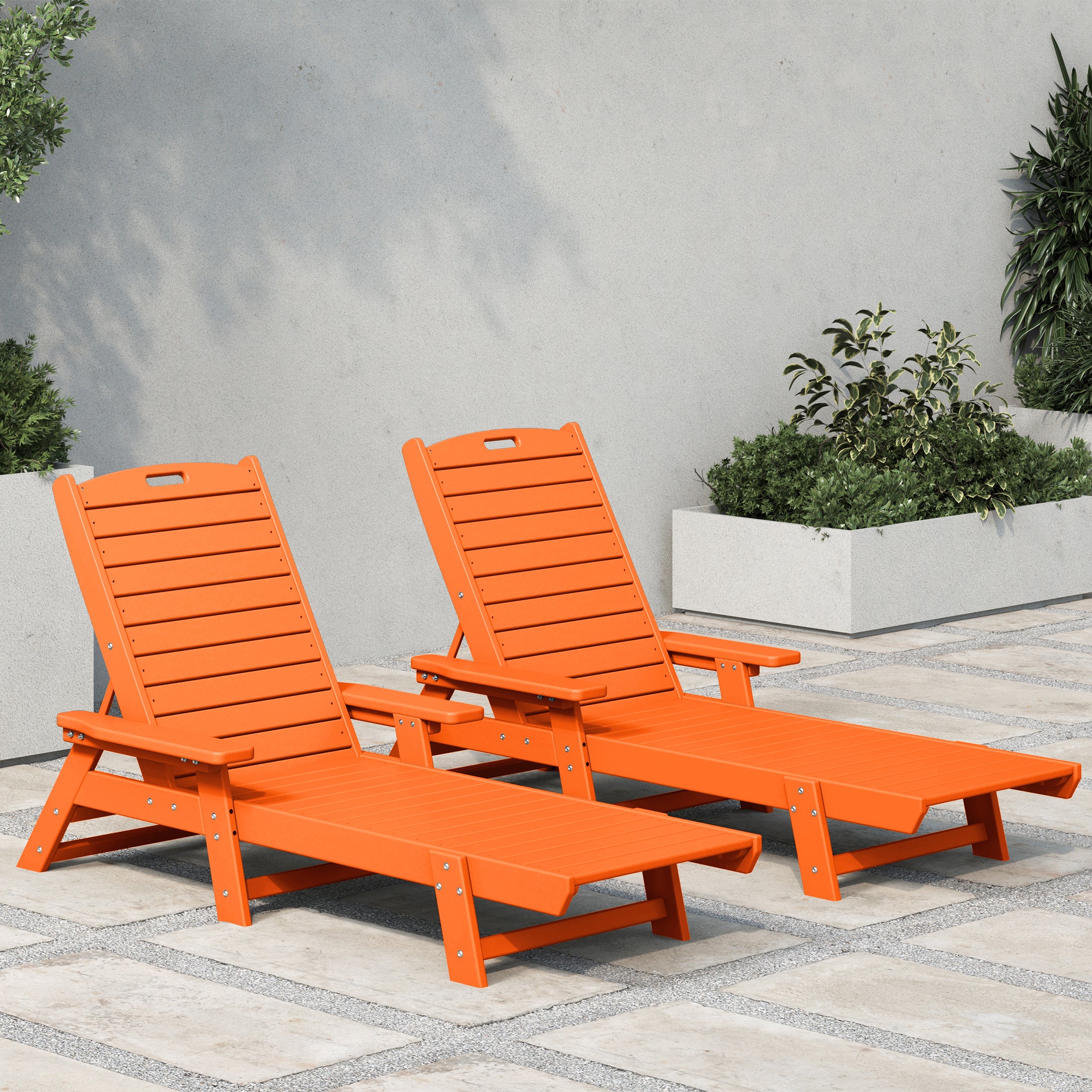 Paradise Poly Reclining Chaise Lounge (Set Of 2)