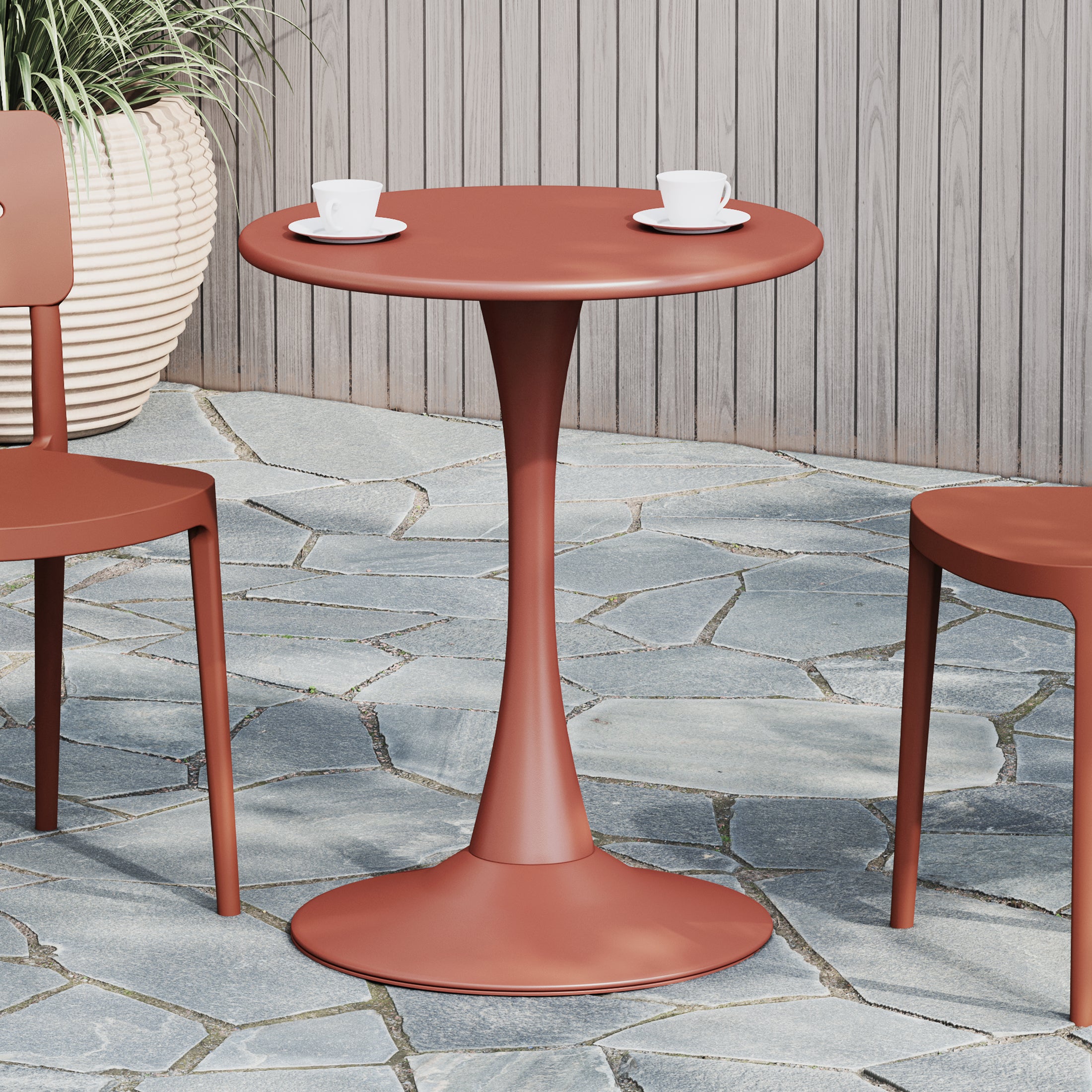 Sunshine 23.5" Round Outdoor Indoor Metal Cocktail Dining Table