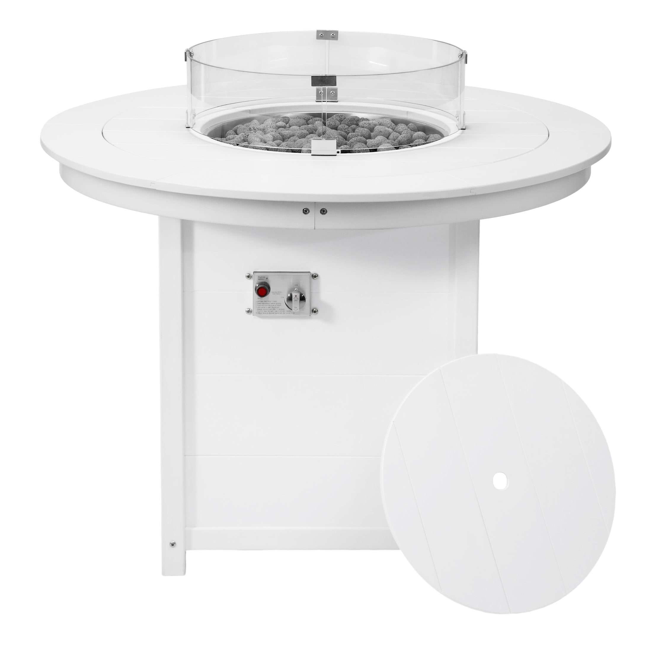 Sol 47" Modern Outdoor Patio Propane Round Counter Height Fire Pit Table