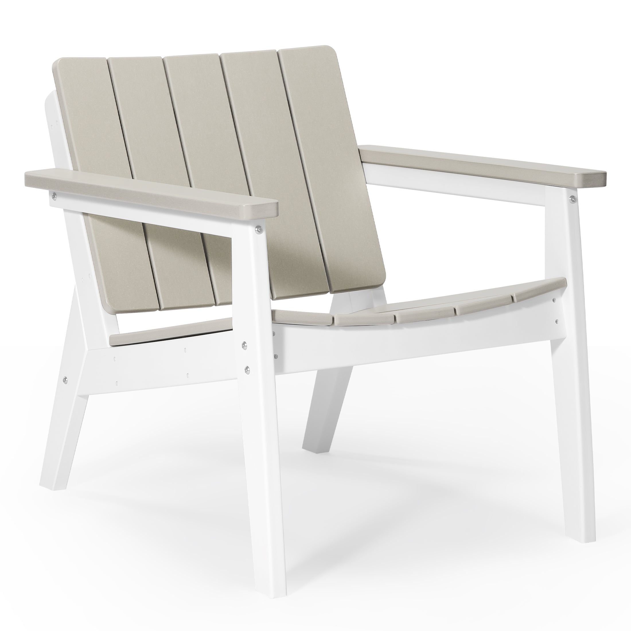 Seaside 3-Piece Outdoor HDPE Conversation Set with Deep Seating Chairs and Round Side Table