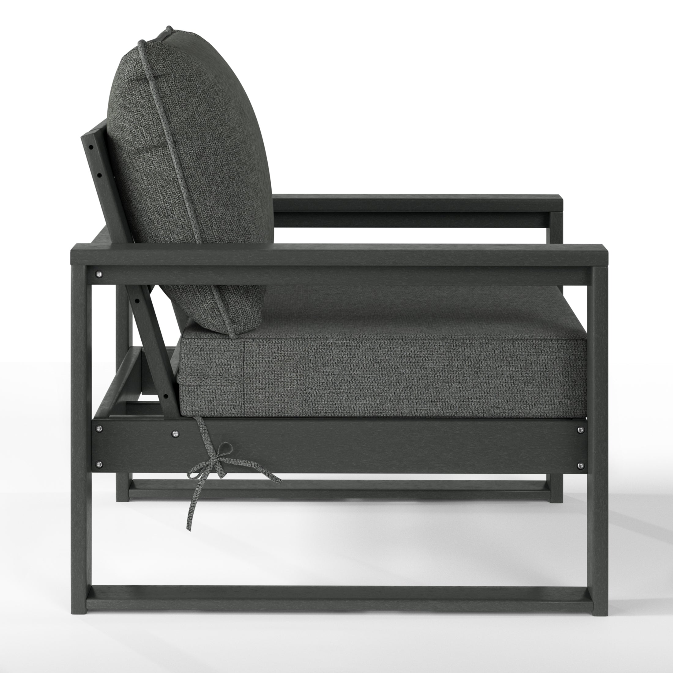 Rockaway Outdoor Modern 3-Piece HDPE Patio Sofa Set with Side Table