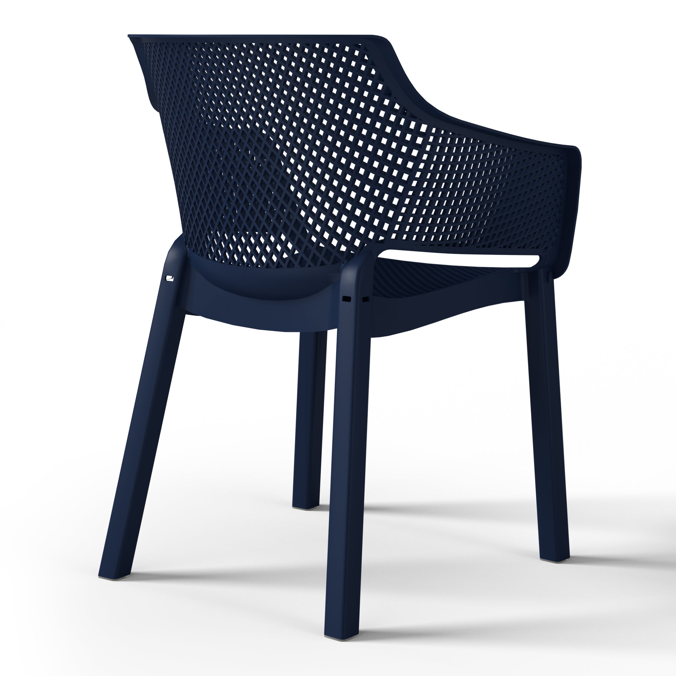 Sunshine Outdoor Modern Stackable Plastic Resin Patio Dining Armchair (Set of 4)