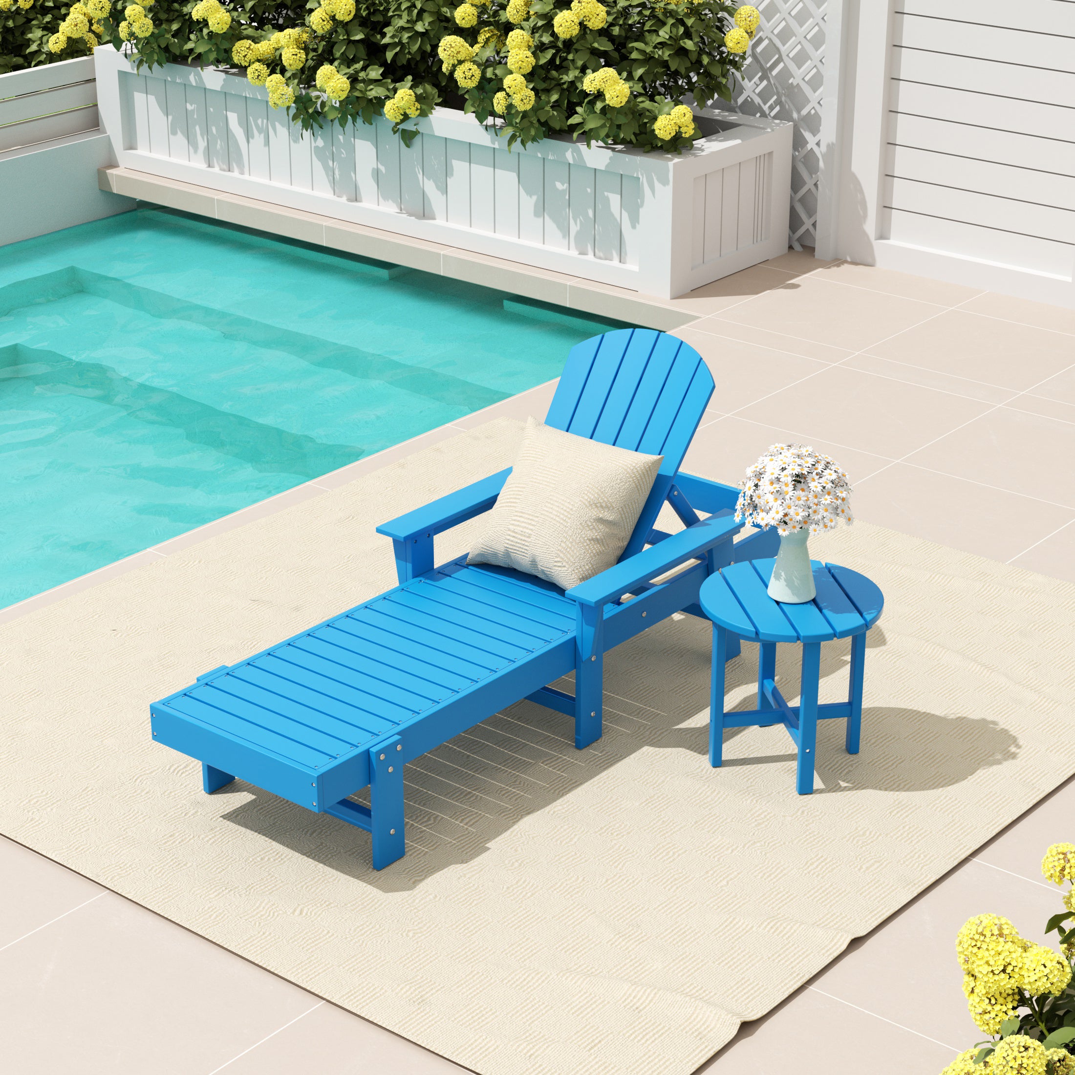 Portside 2 Piece Adirondack Reclining Chaise Lounge With Arms