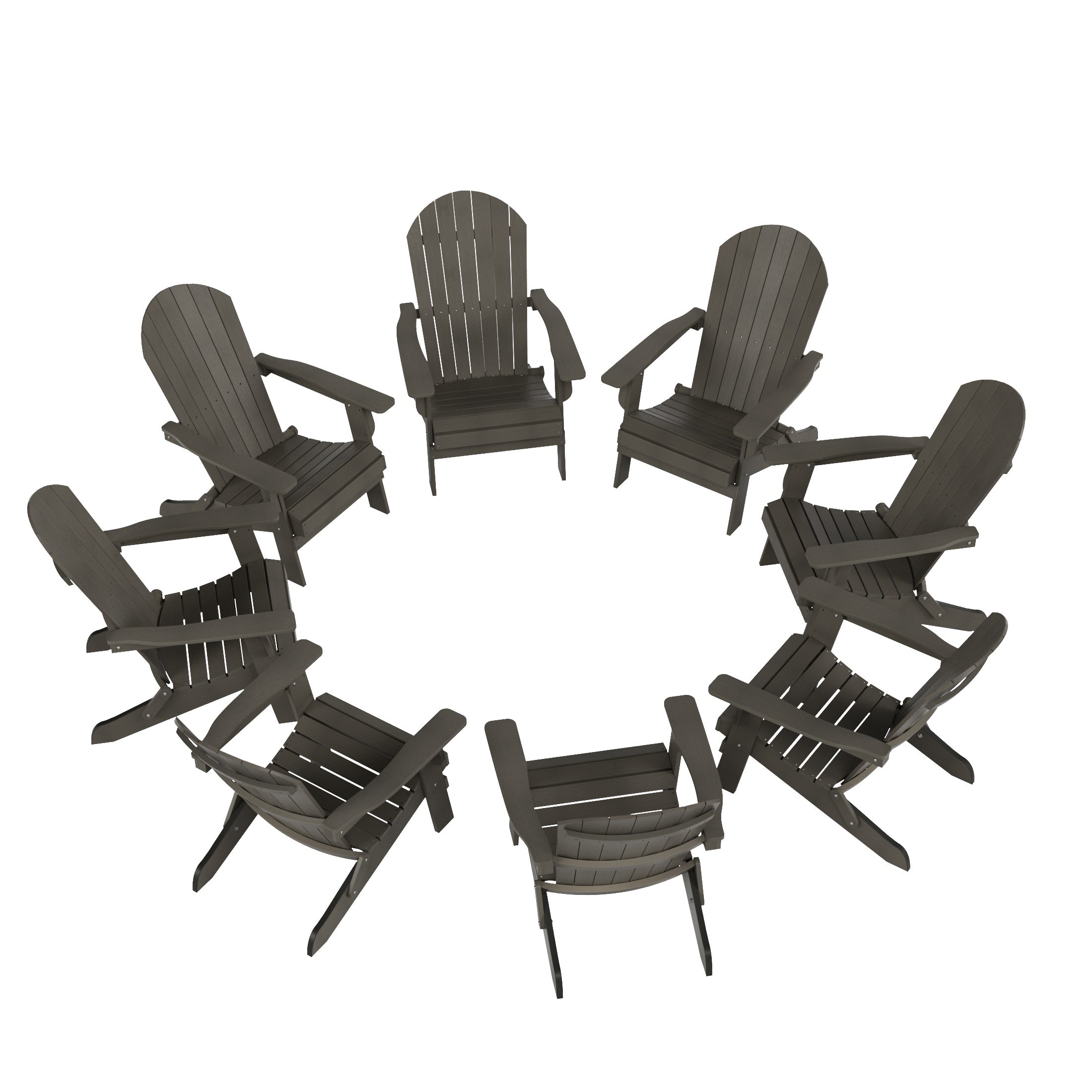 Florence HIPS Outdoor Folding Adirondack Seashell Chair (Set of 8)