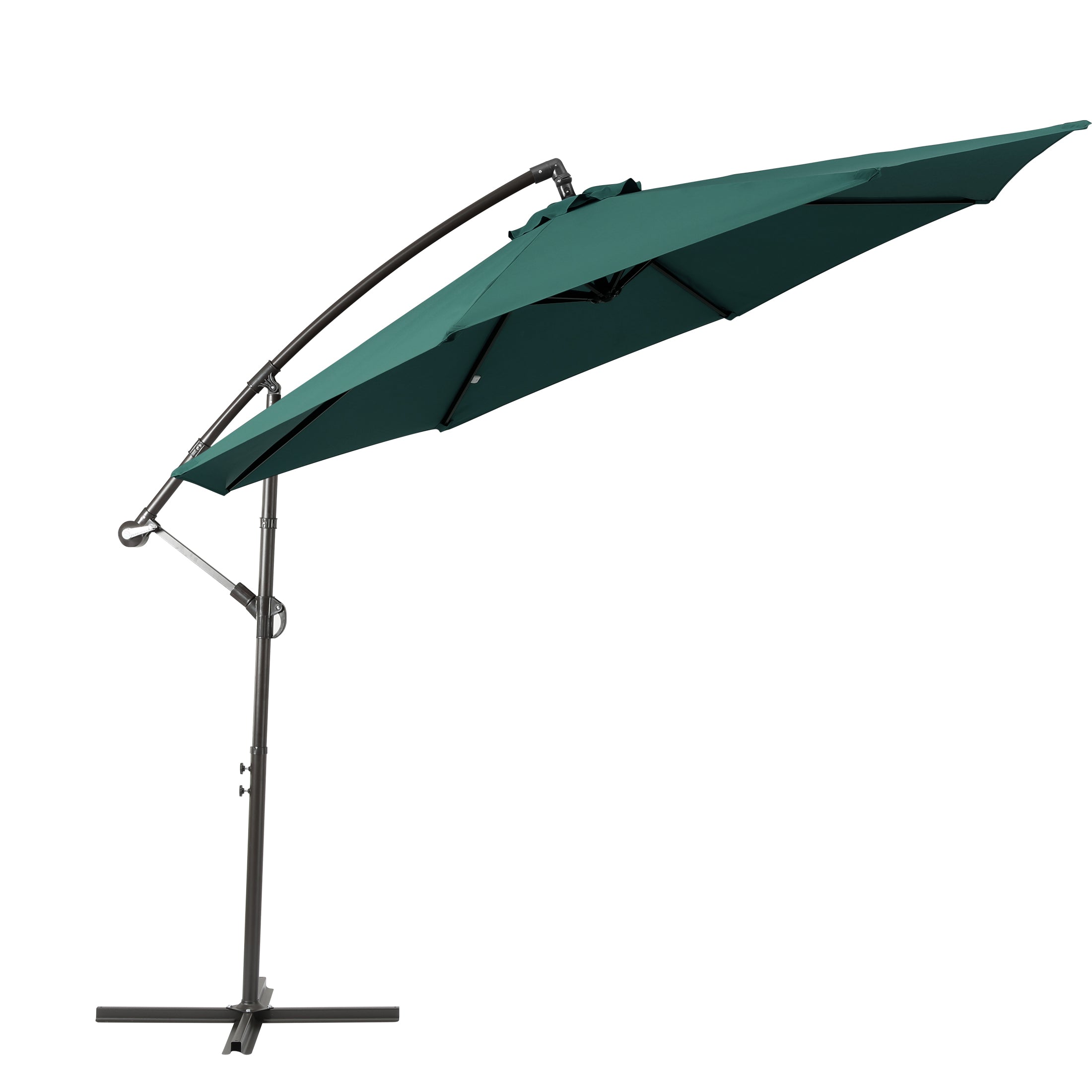 cole and grey cantilever patio umbrella with base ELM 10" Ft Cantilever Offset Outdoor Patio Umbrella, Beige