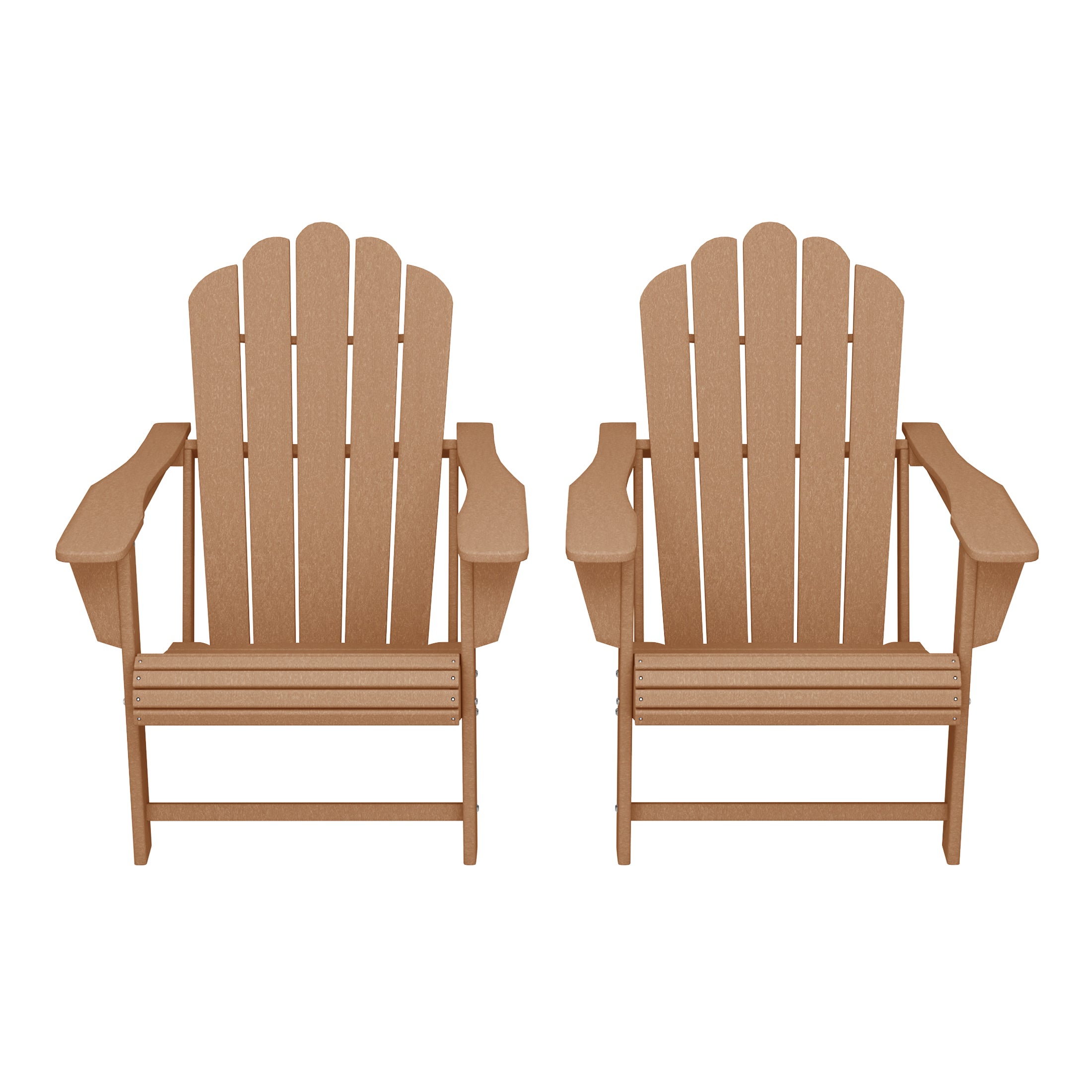 Lakeview Outdoor Patio HDPE Adirondack Chairs With Cup Holders (Set of 2)