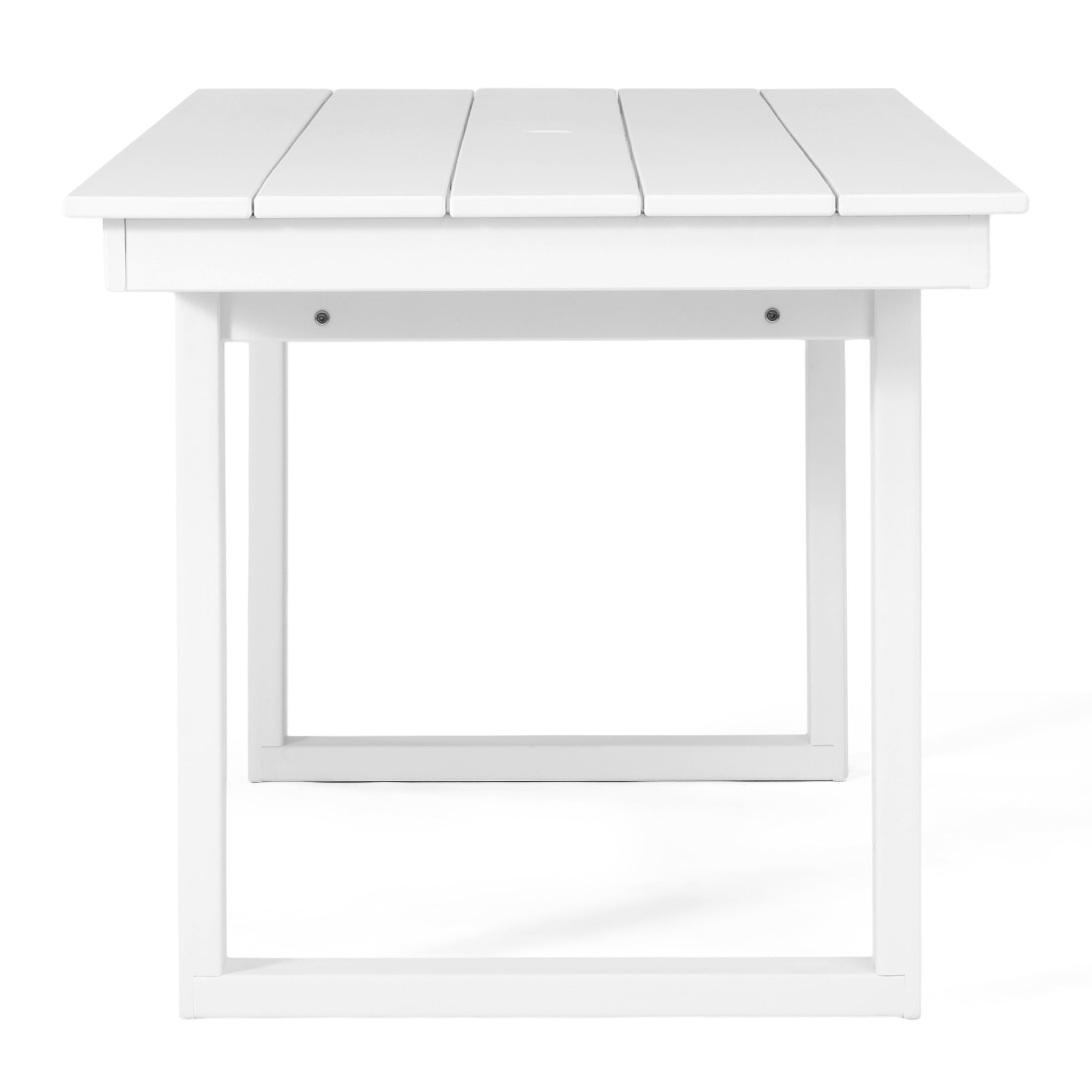 Cambria 68" Outdoor HDPE Modern Rectangular Patio Dining Table With Umbrella Hole
