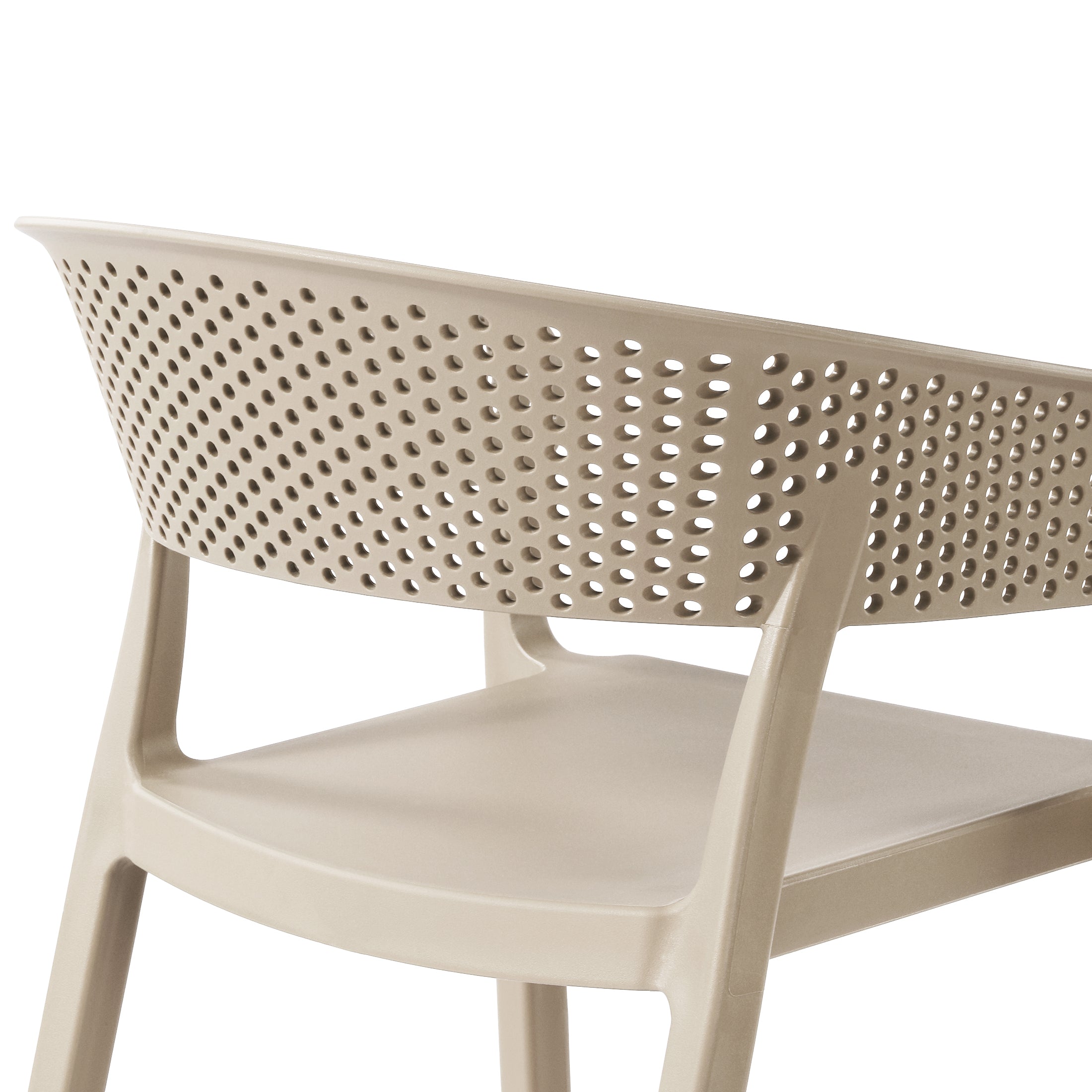 Sunshine Outdoor Modern Stackable Plastic Resin Patio Dining Armchair (Set of 2)