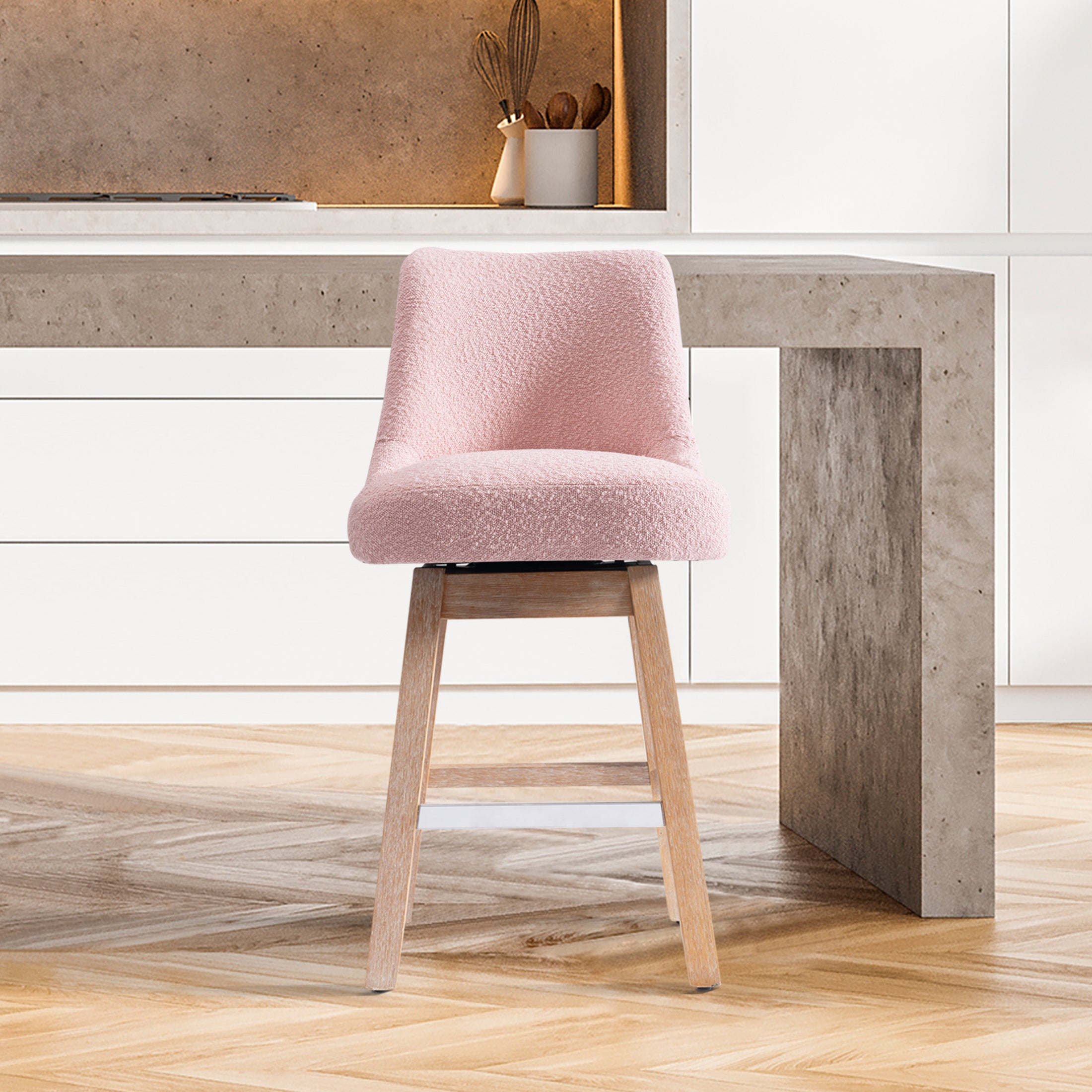 Amélie 26" Upholstered Swivel Counter Height Bar Stool