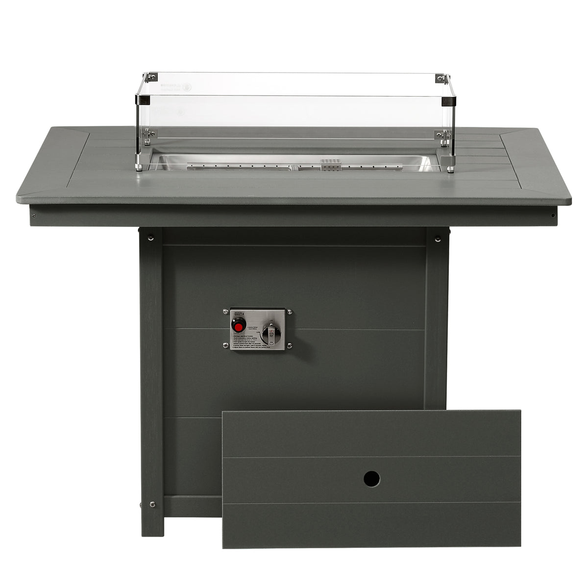 Sol 46" Modern Outdoor Patio Gas Propane Rectangular Fire Pit Table