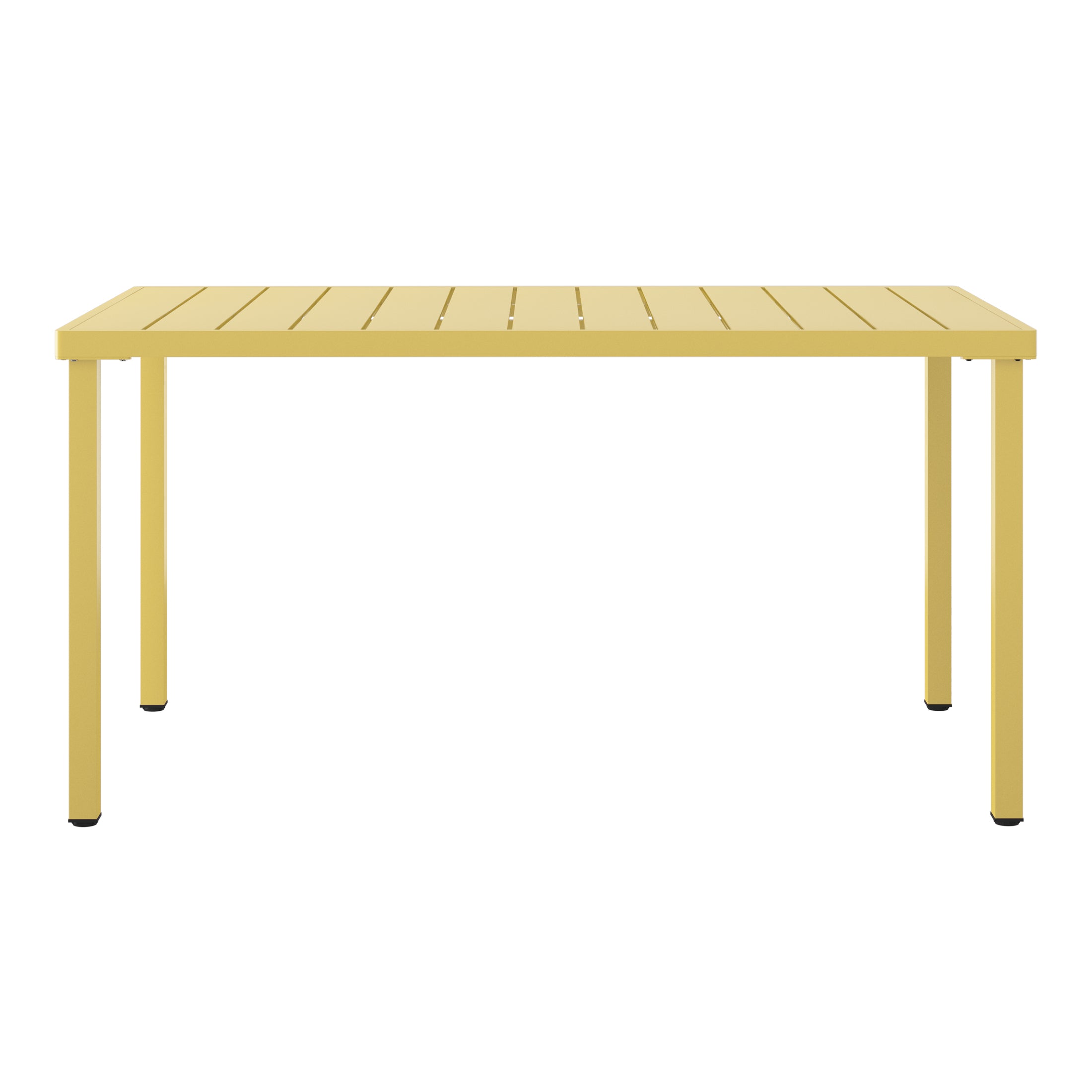 Sunshine 59" Iron Metal Outdoor Rectangular Patio Dining Table For 6