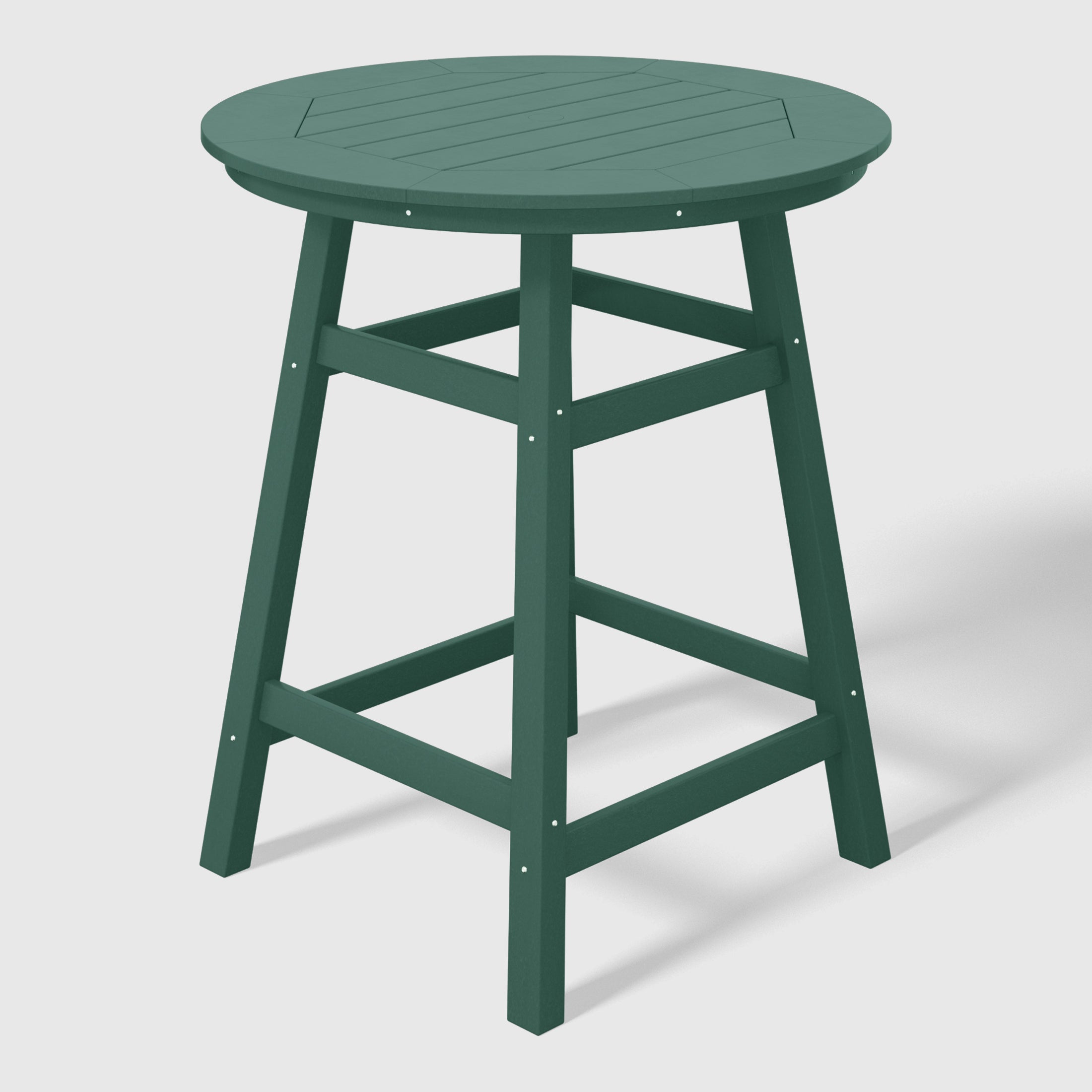 Paradise 5-Piece HDPE Outdoor Patio Dining Bar Bistro Table Set with Counter High Round Bar Stools