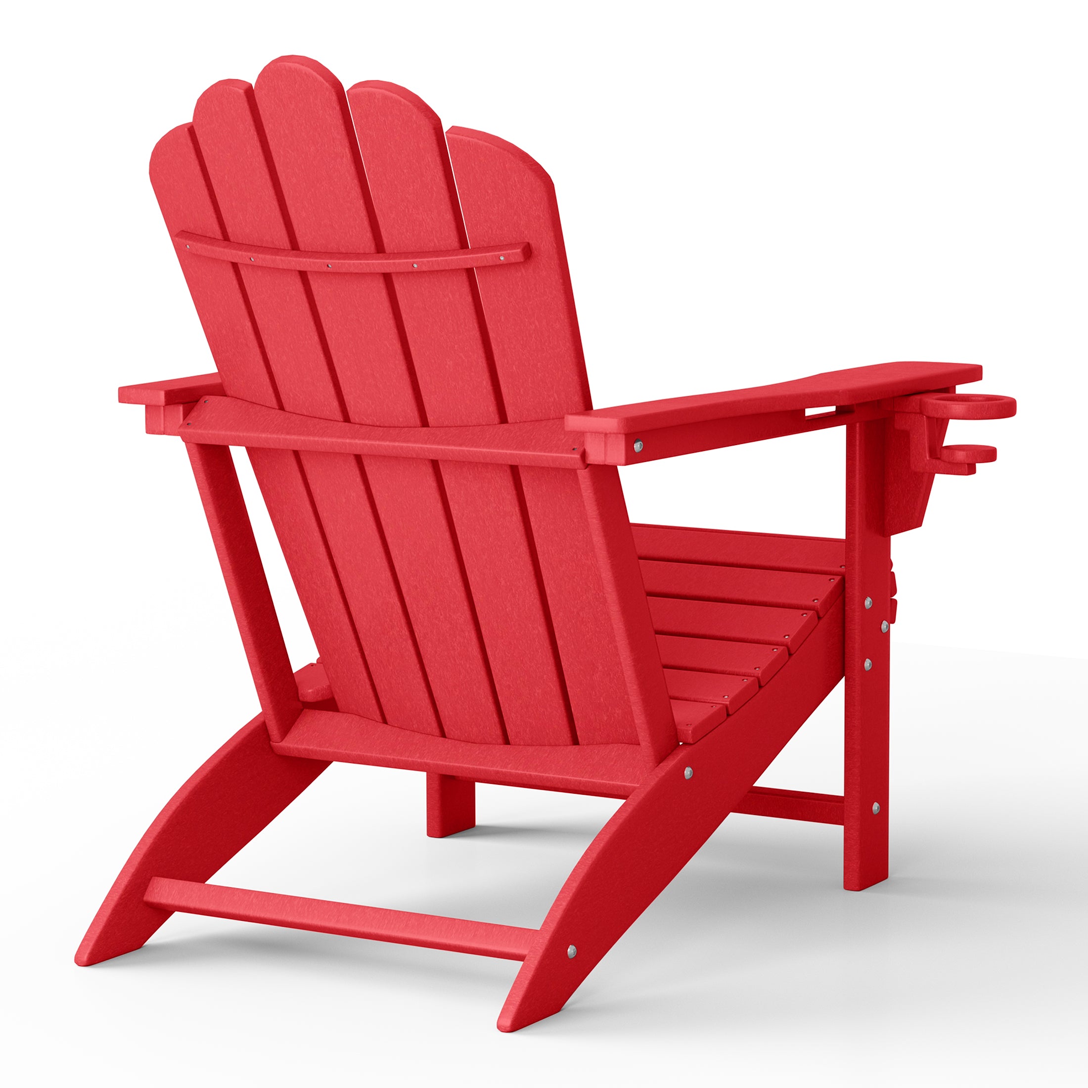 Lakeview Outdoor Patio HDPE Adirondack Chairs With Cup Holders (Set of 8)