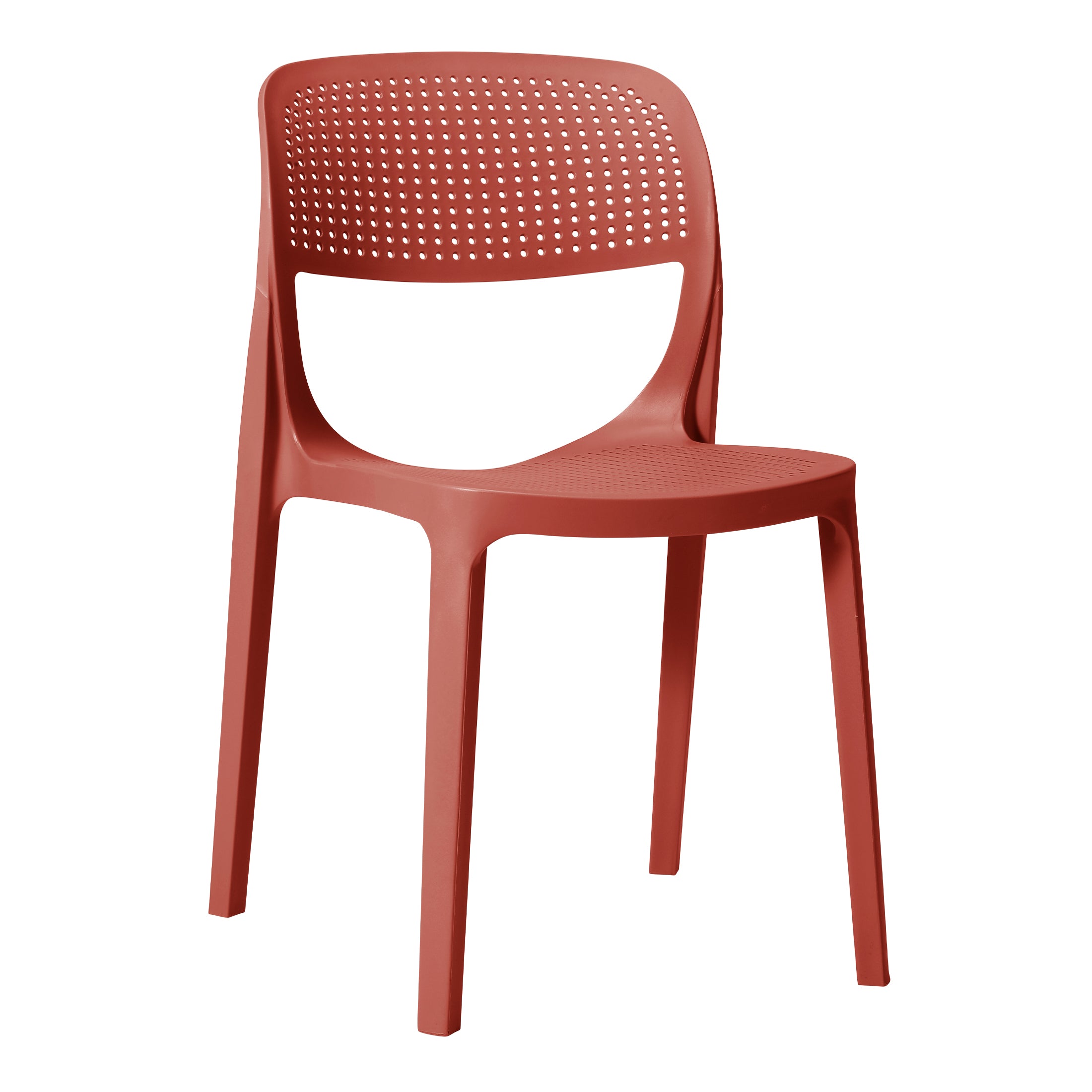 Sunshine Modern Stackable Plastic Resin Patio Dining Side Chair (Set of 2)