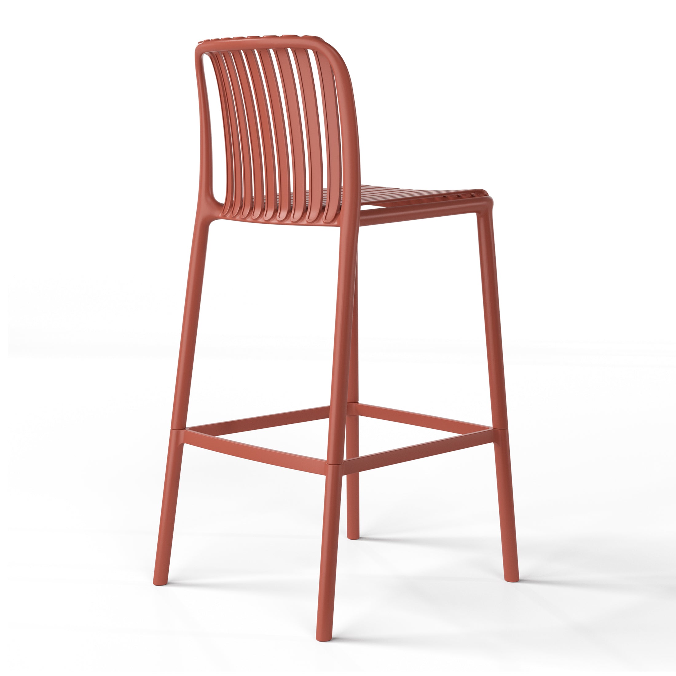 Sunshine 29.5" Outdoor Modern Polypropylene Plastic Patio Bar Height Stools (Set of 2)