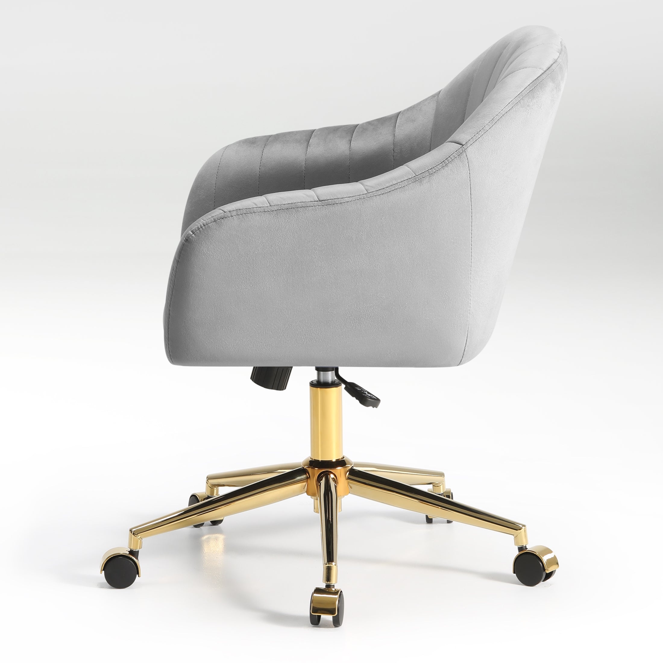 Alaia Upholstered Velvet Swivel Vanity Office Chair With Wheels