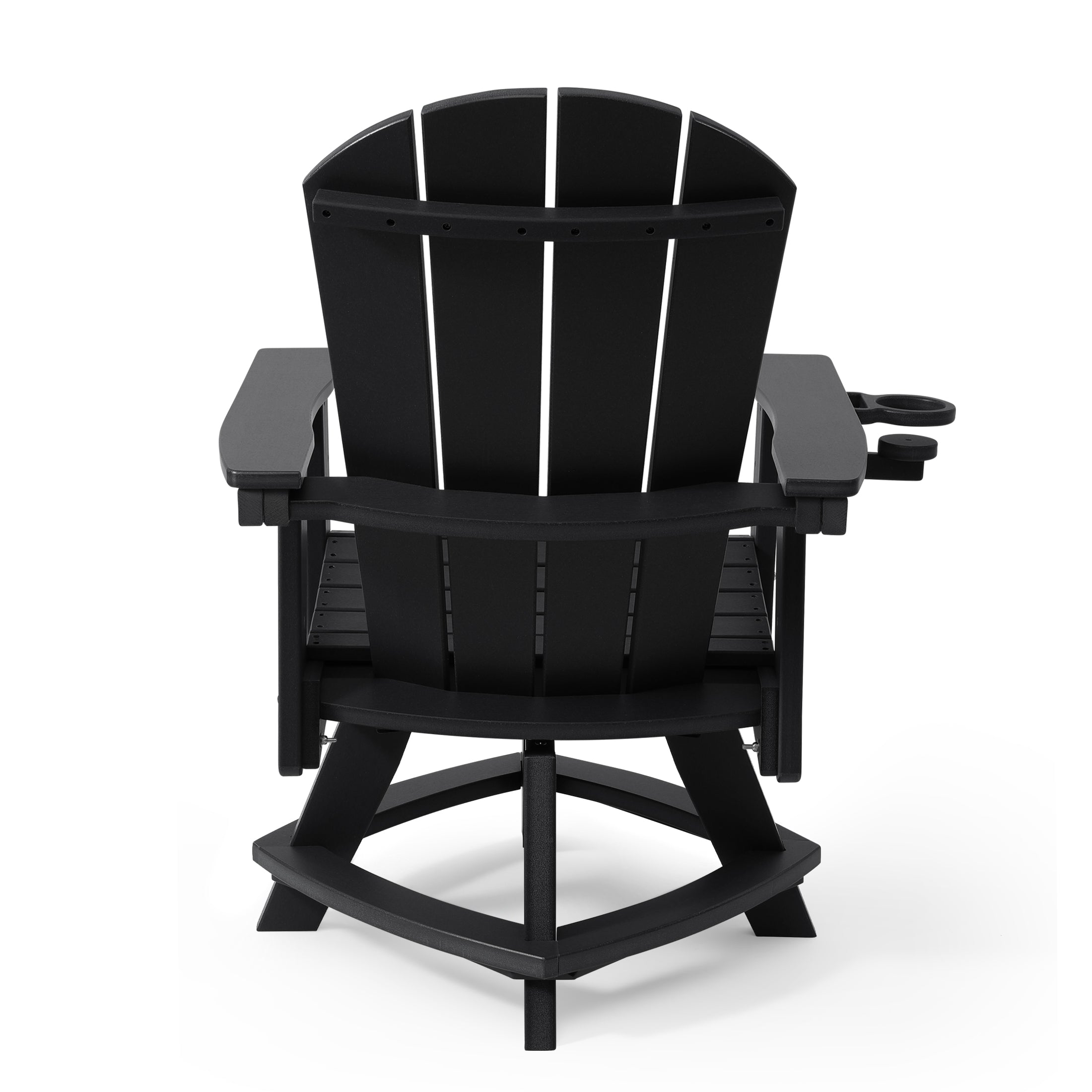 Paradise Outdoor HDPE Swivel Adirondack Patio Dining Chair With Cup Holder