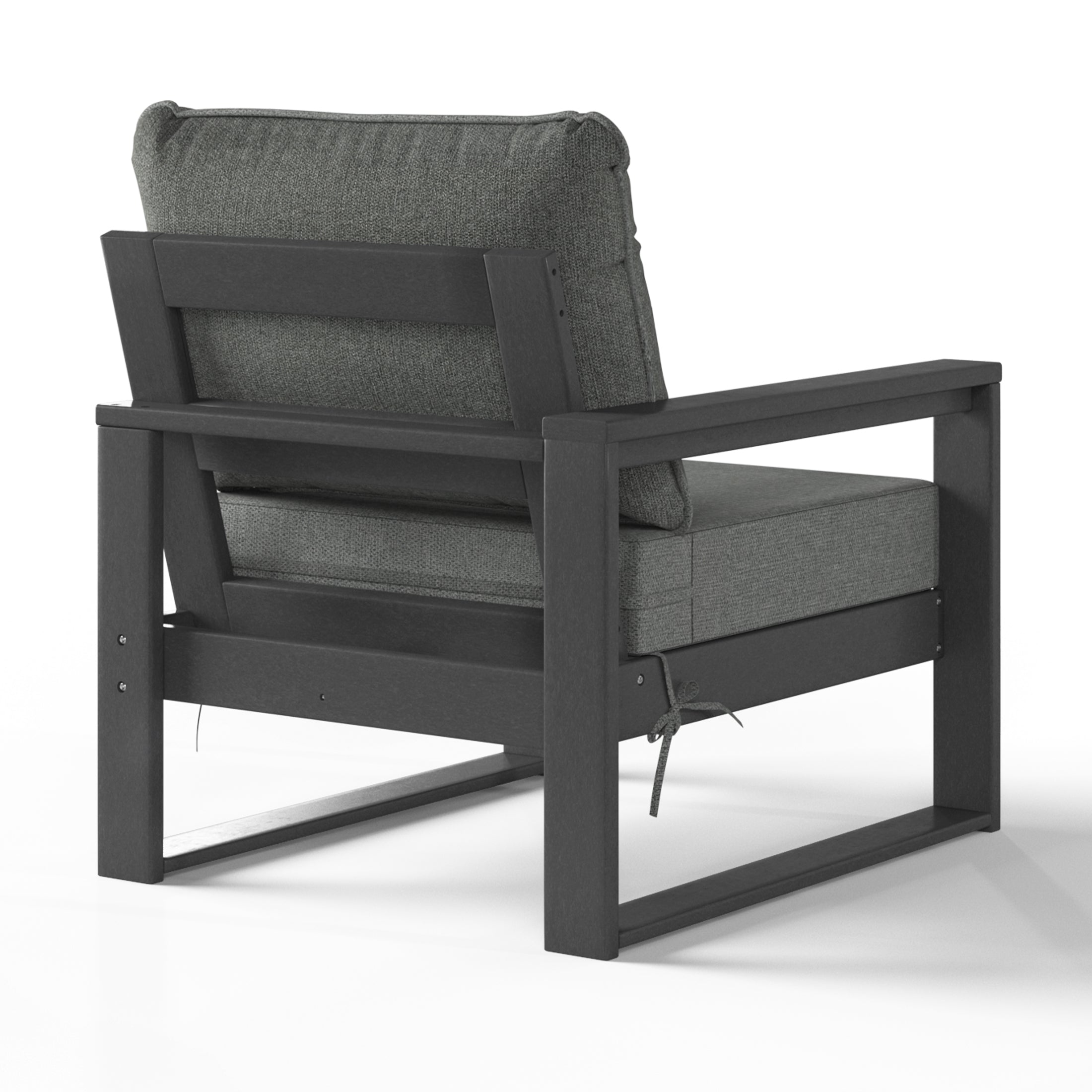 Rockaway Outdoor HDPE Left Arm Sectional Patio Corner Club Chair with Patio Cushions