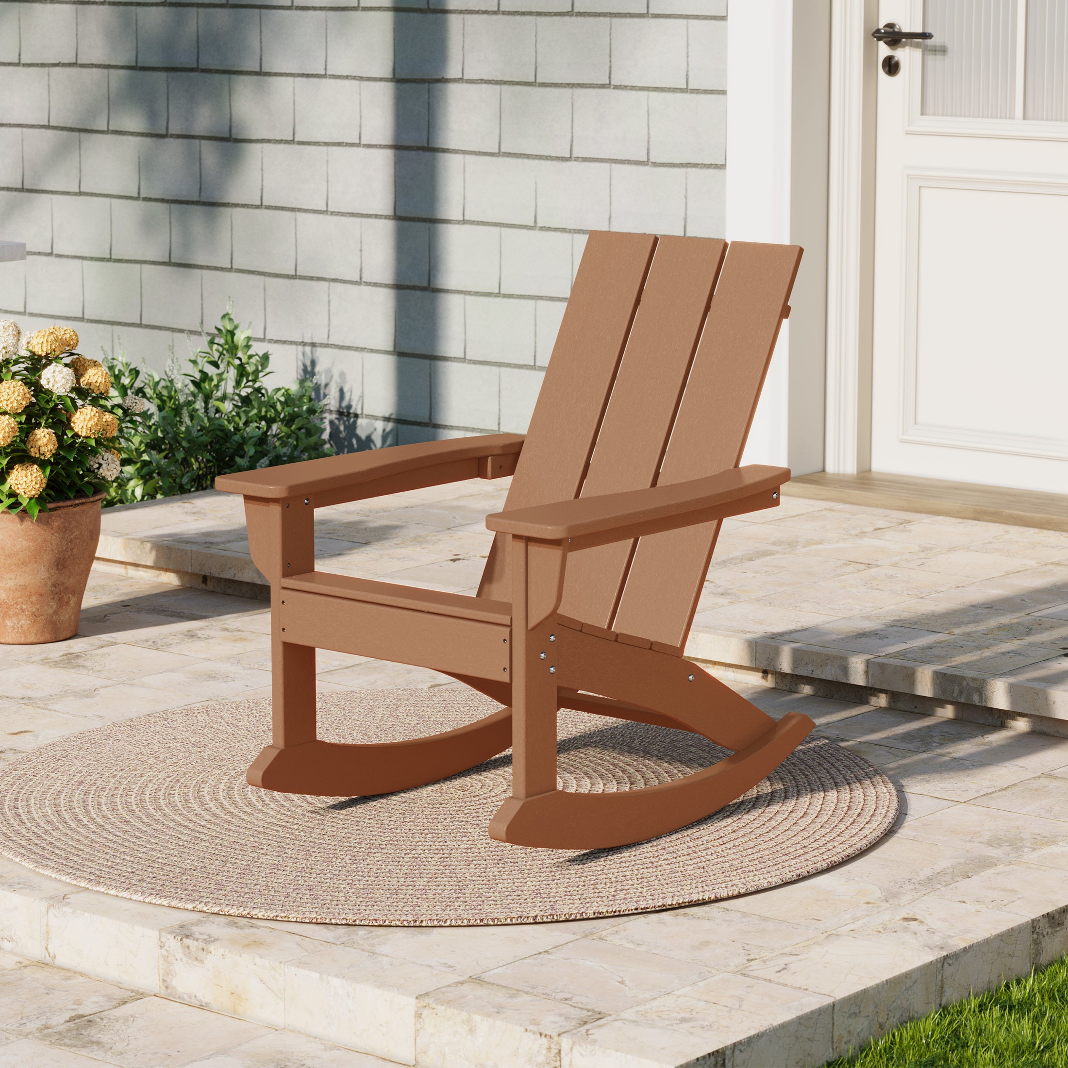Palms Outdoor Patio Modern Adirondack Rocking Chair