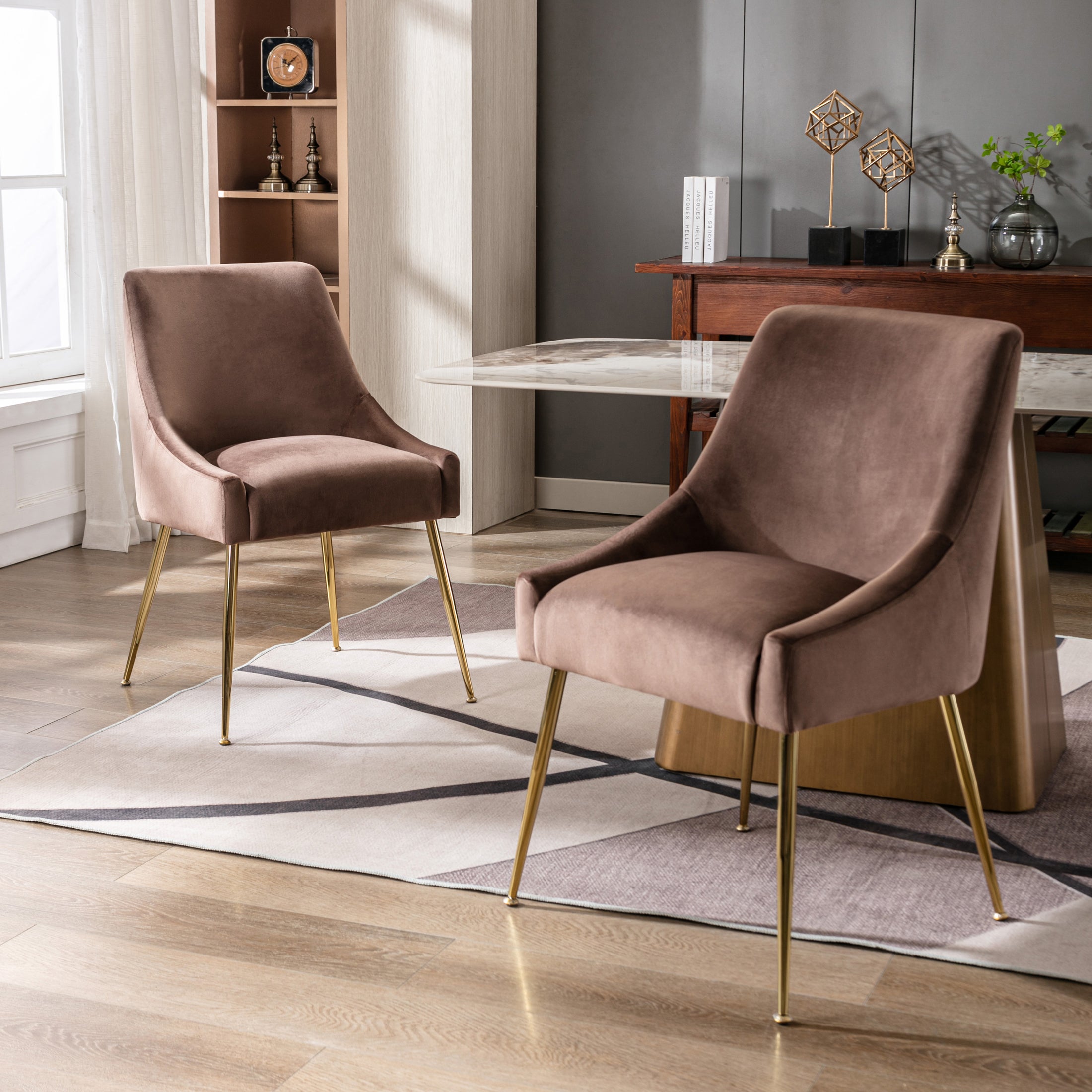Makala Upholstered Velvet Accent Chair (Set of 2)
