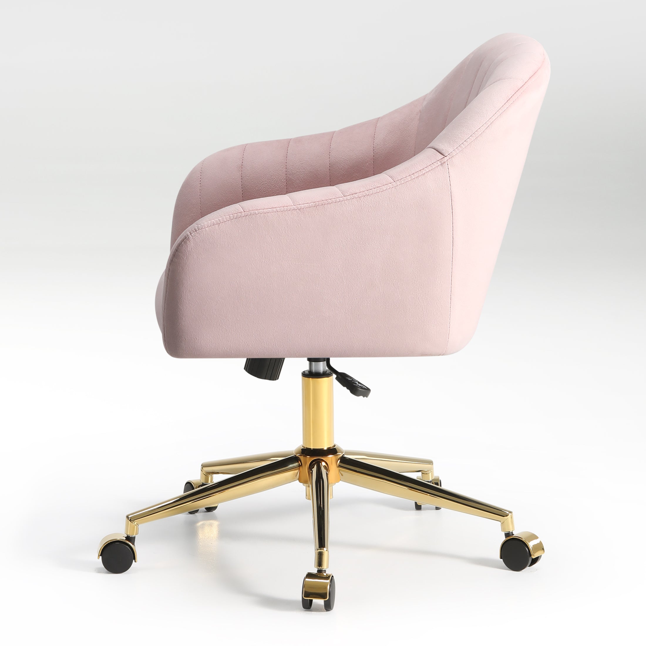 Alaia Upholstered Velvet Swivel Vanity Office Chair With Wheels